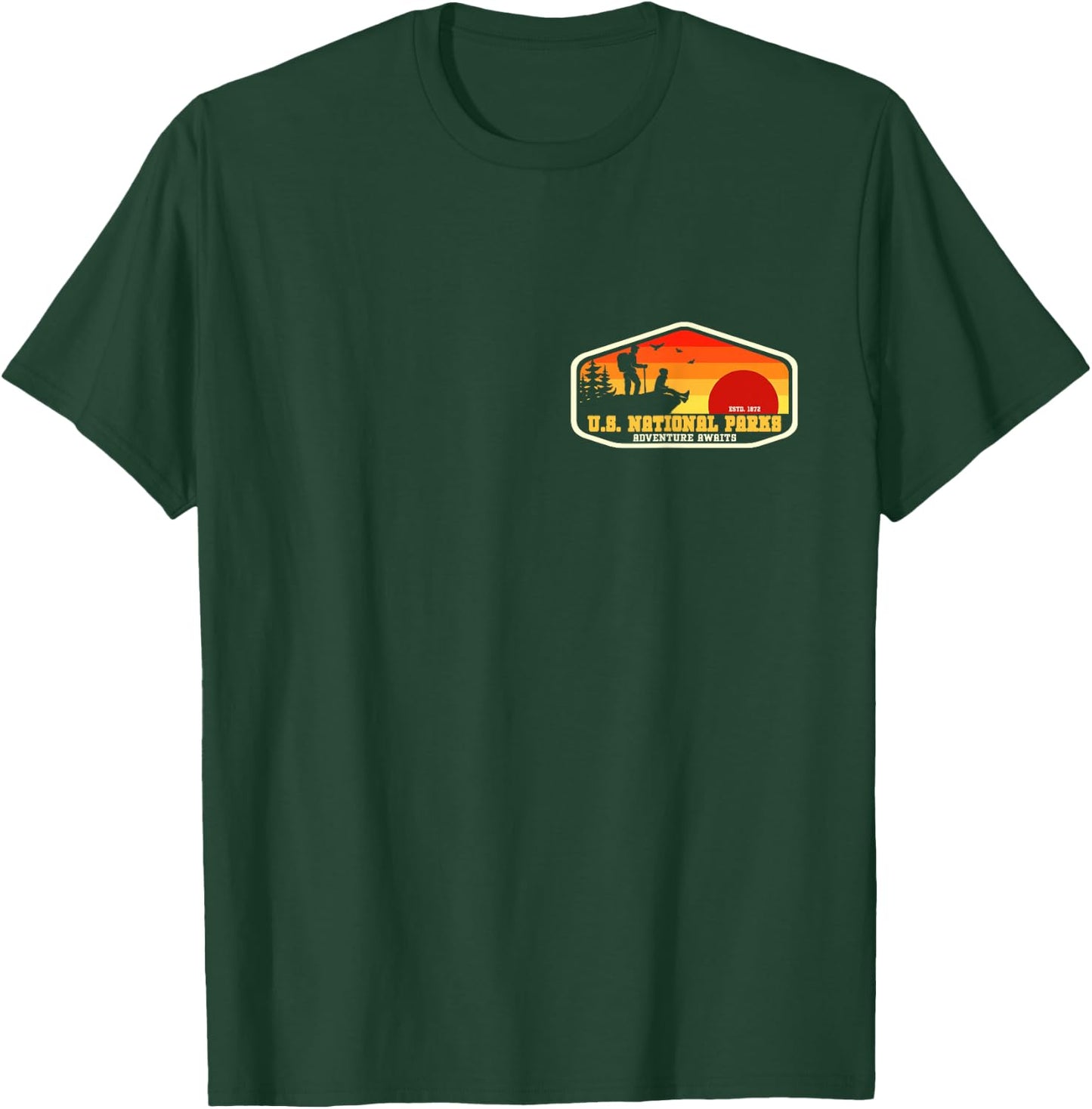 All 63 US National Parks Map Graphic (+ back print) T-Shirt - T-Shirt | Forest