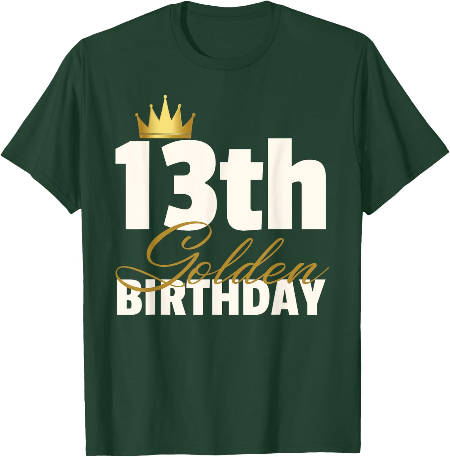 Hundredth Monkey Birthday 13th Golden Birthday -Youth Black T-Shirt - T-Shirt | Forest