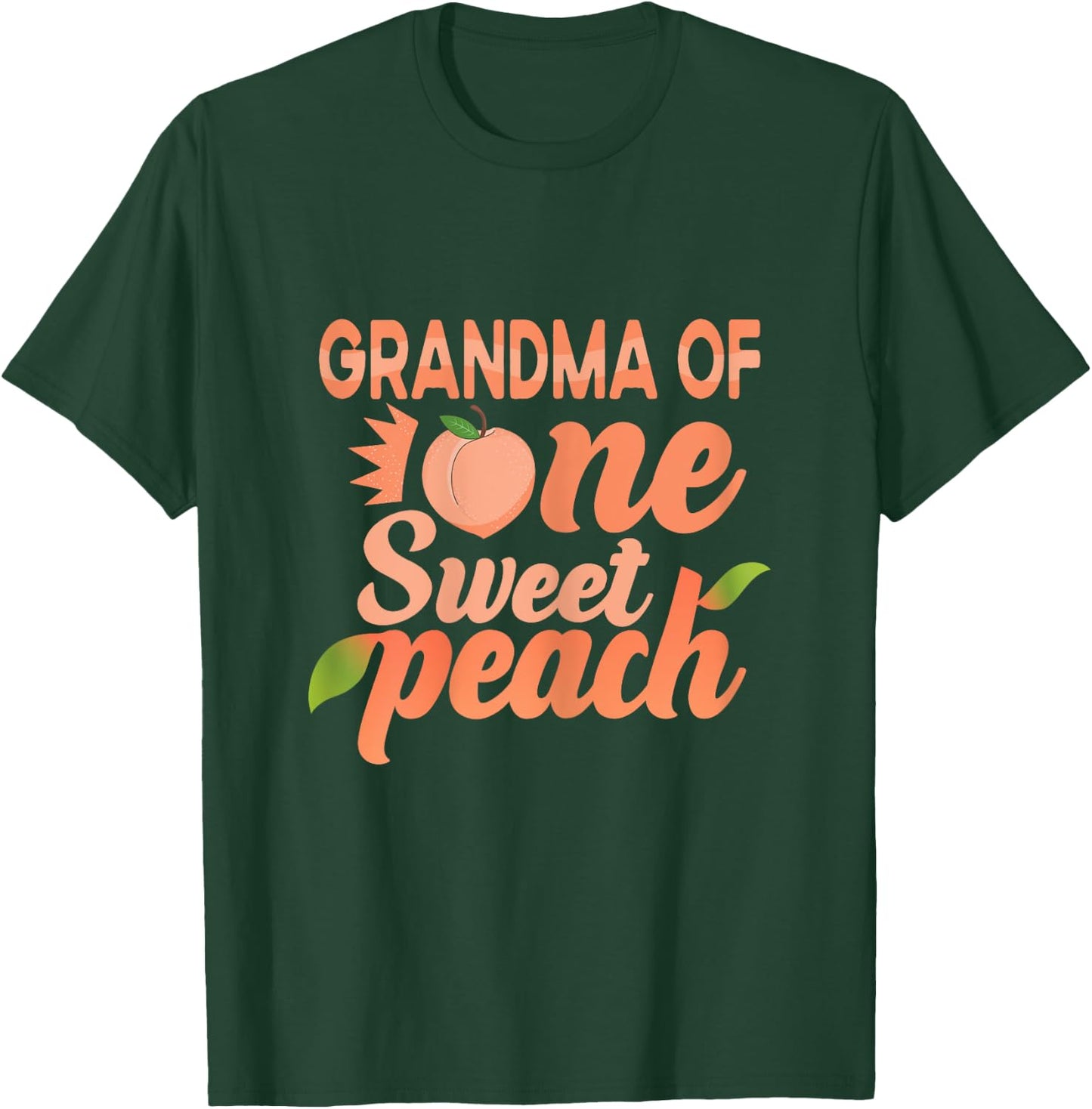 Grandma First Birthday One Sweet Peach Bday Family Matching T-Shirt - T-Shirt | Forest