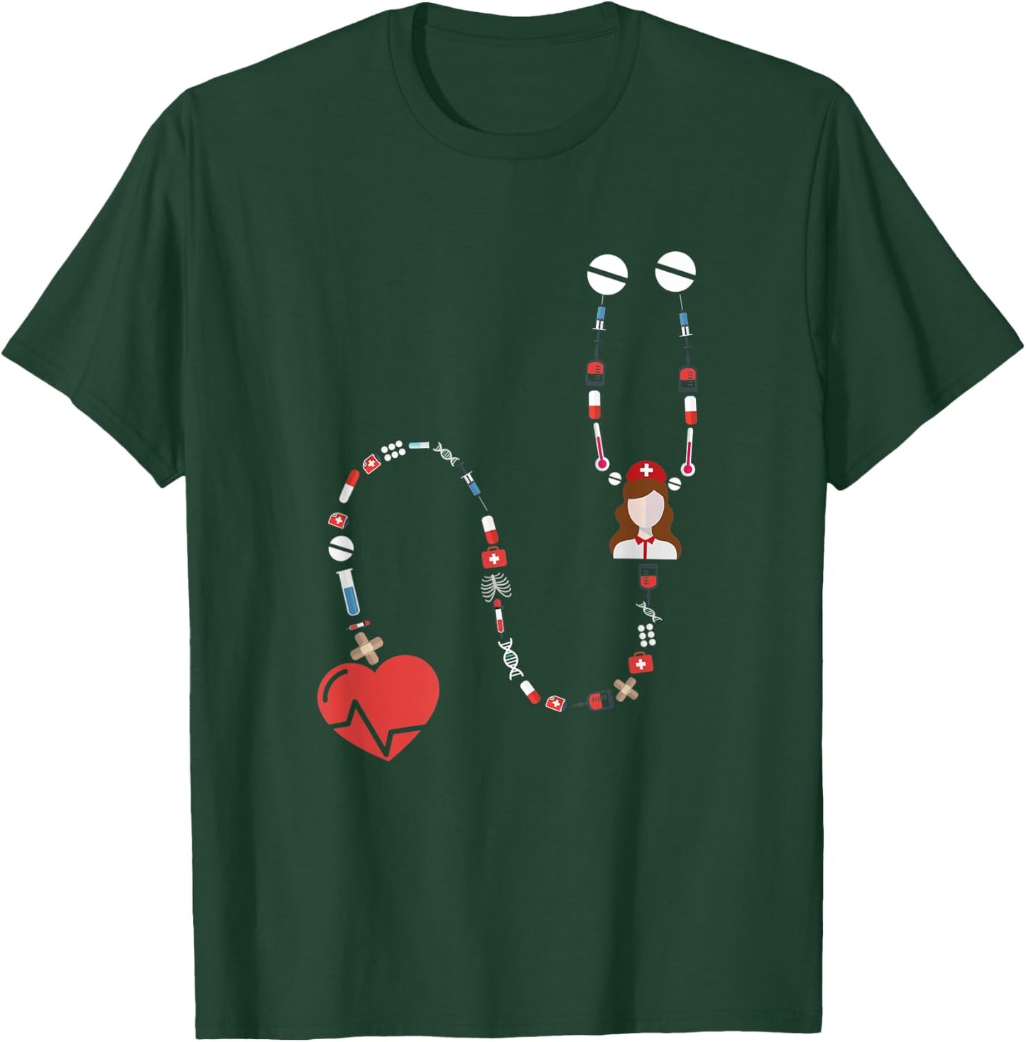 Love Nursing Student Medical School Nurse T-Shirt - T-Shirt | Forest