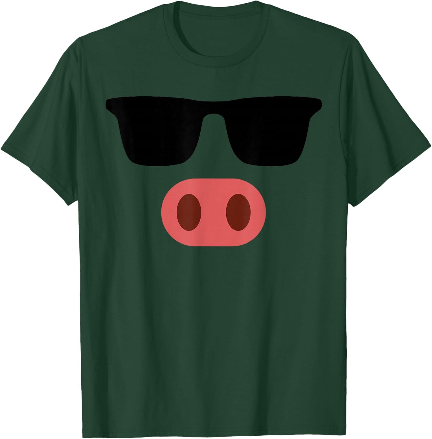 Funny Pink Pig Face Cool Sunglasses Cute Halloween Costume T-Shirt - T-Shirt | Forest