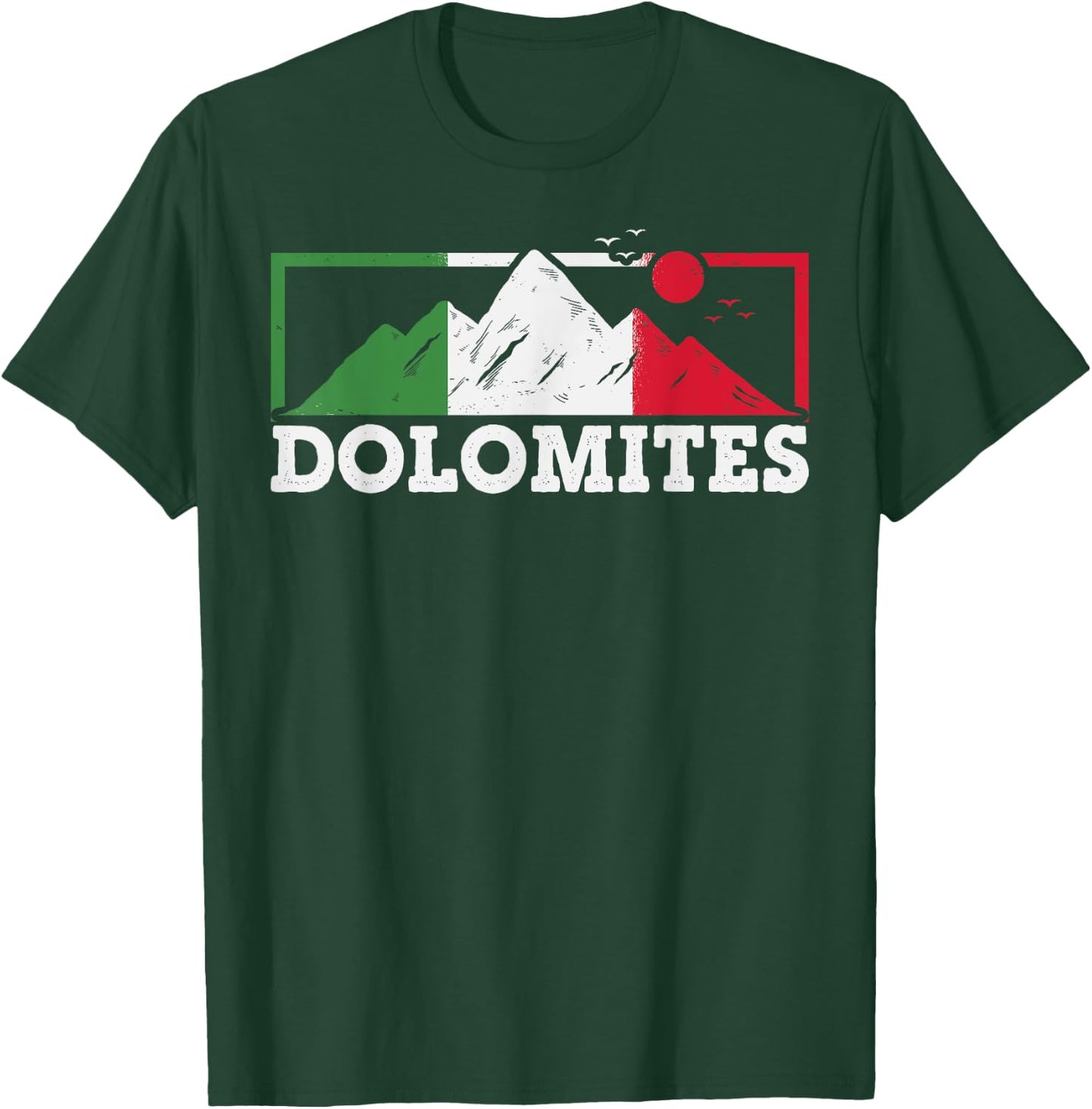 Dolomites Italian Flag T-Shirt - T-Shirt | Forest