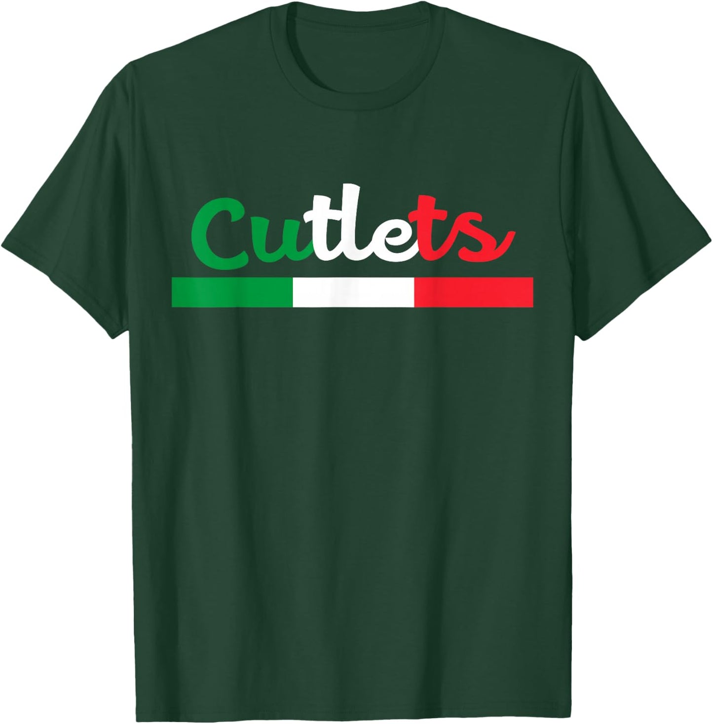 Cutlets Funny Italian Flag Football Design T-Shirt - T-Shirt | Forest