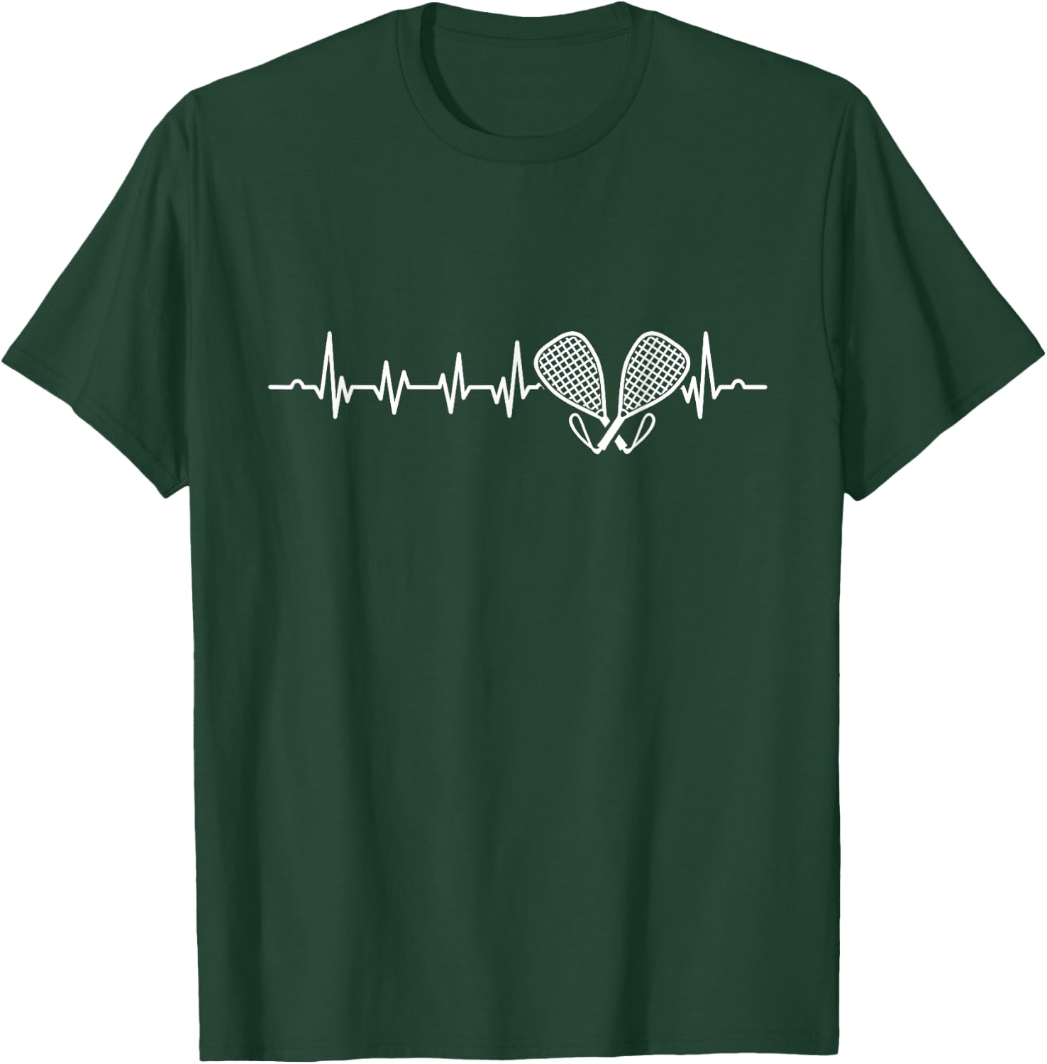 Racquetball Racket Ball Player Heartbeat T-Shirt - T-Shirt | Forest