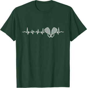 Racquetball Racket Ball Player Heartbeat T-Shirt - T-Shirt | Forest