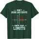 Dont Drink And Derive - Know Your Limit Mathematical Graphs T-Shirt - T-Shirt | Forest