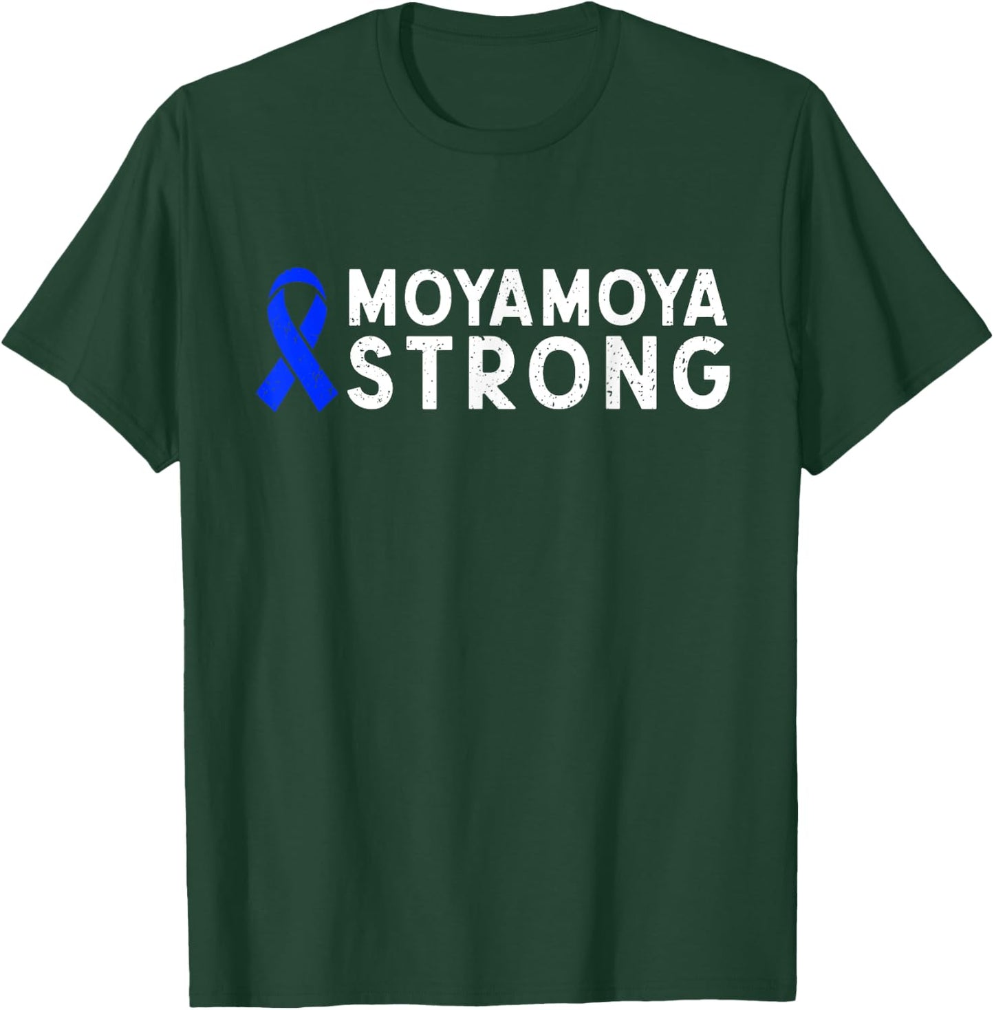 Moyamoya Disease Strong Cerebrovascular Blue Ribbon Warrior T-Shirt - T-Shirt | Forest