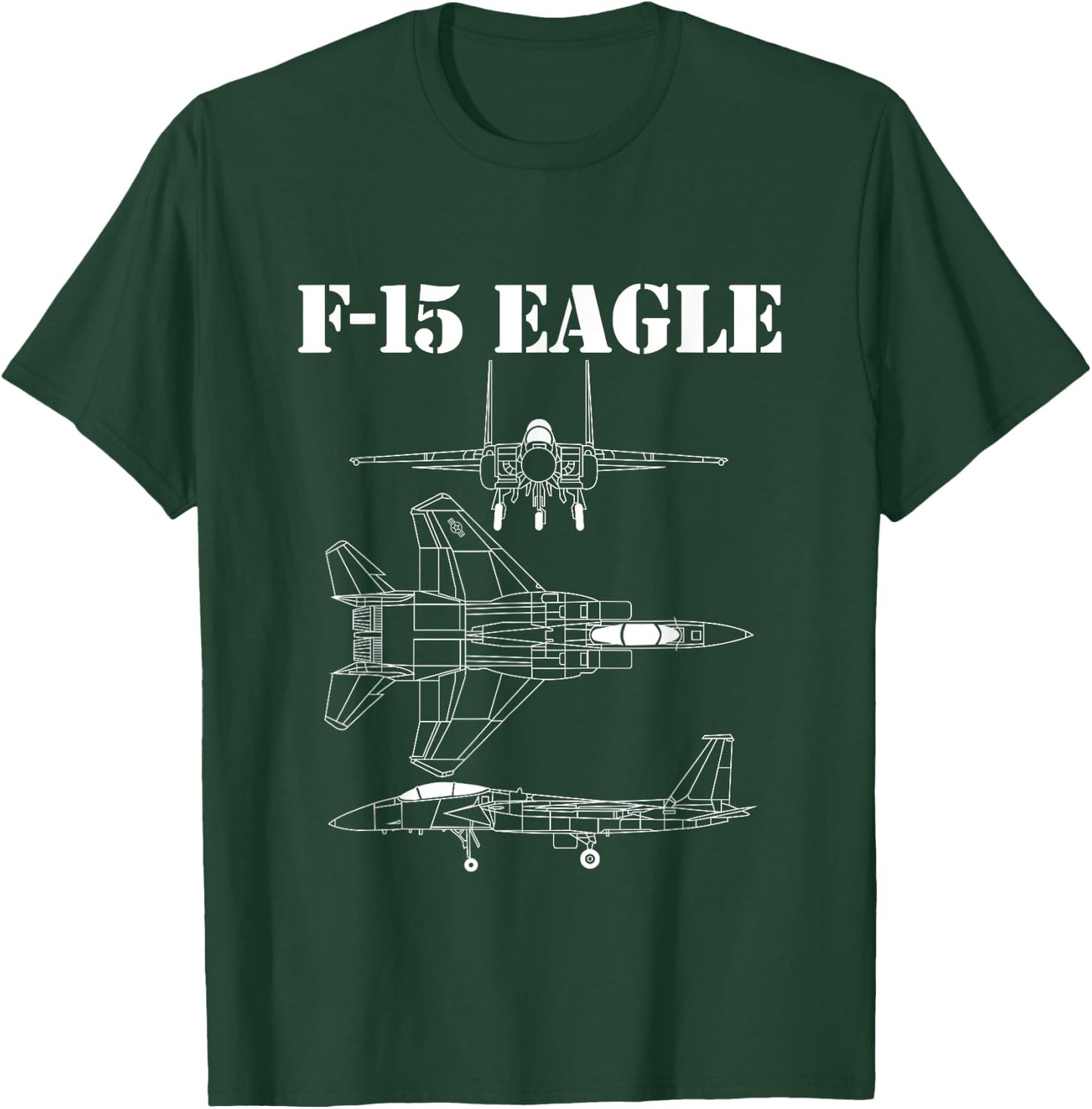 F-15 Eagle Fighter Jet Airplane Pilot Military Aircraft F15 T-Shirt - T-Shirt | Forest