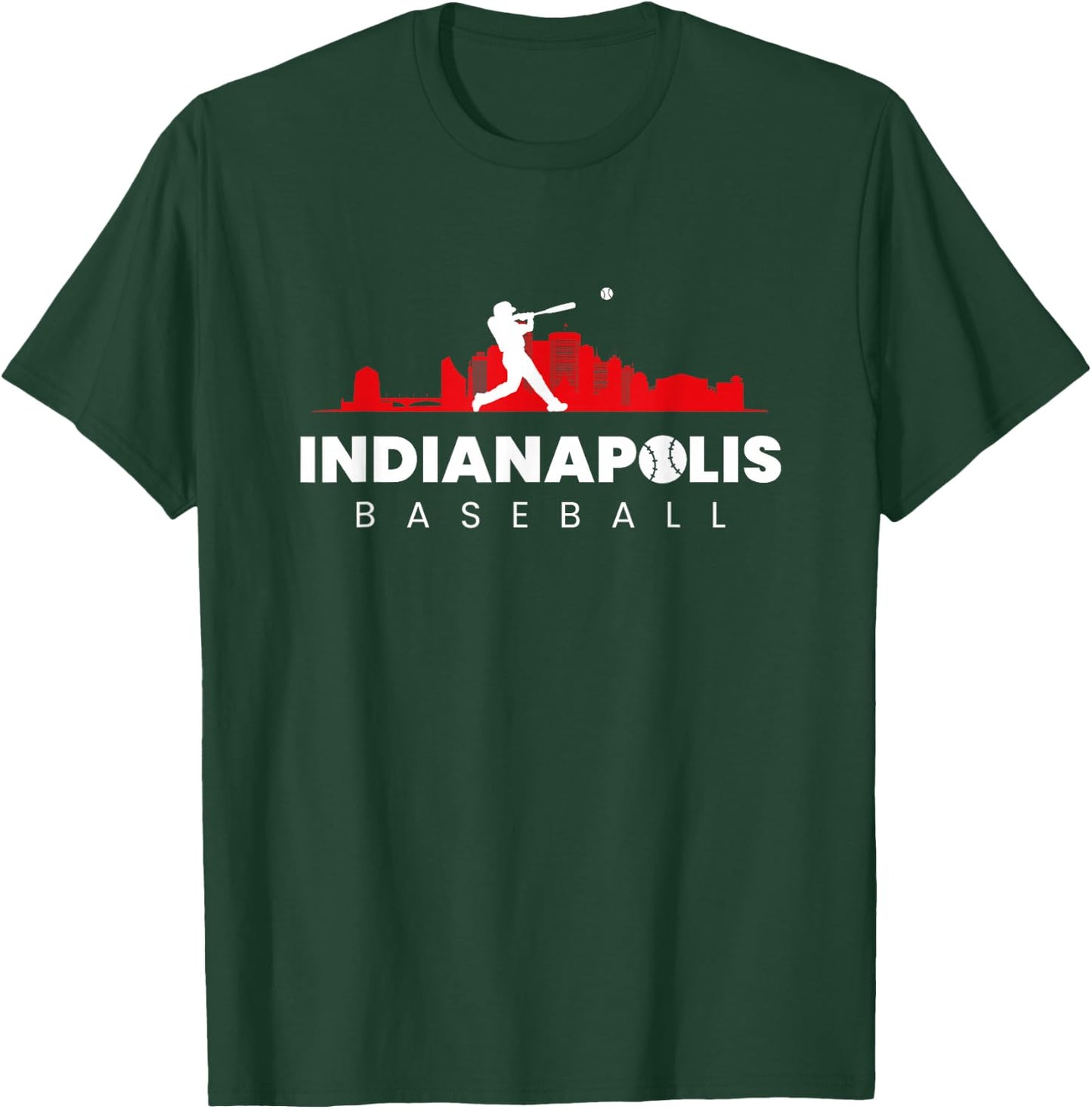 Indianapolis Baseball Vintage Minimal Retro Baseball Lover T-Shirt - T-Shirt | Forest