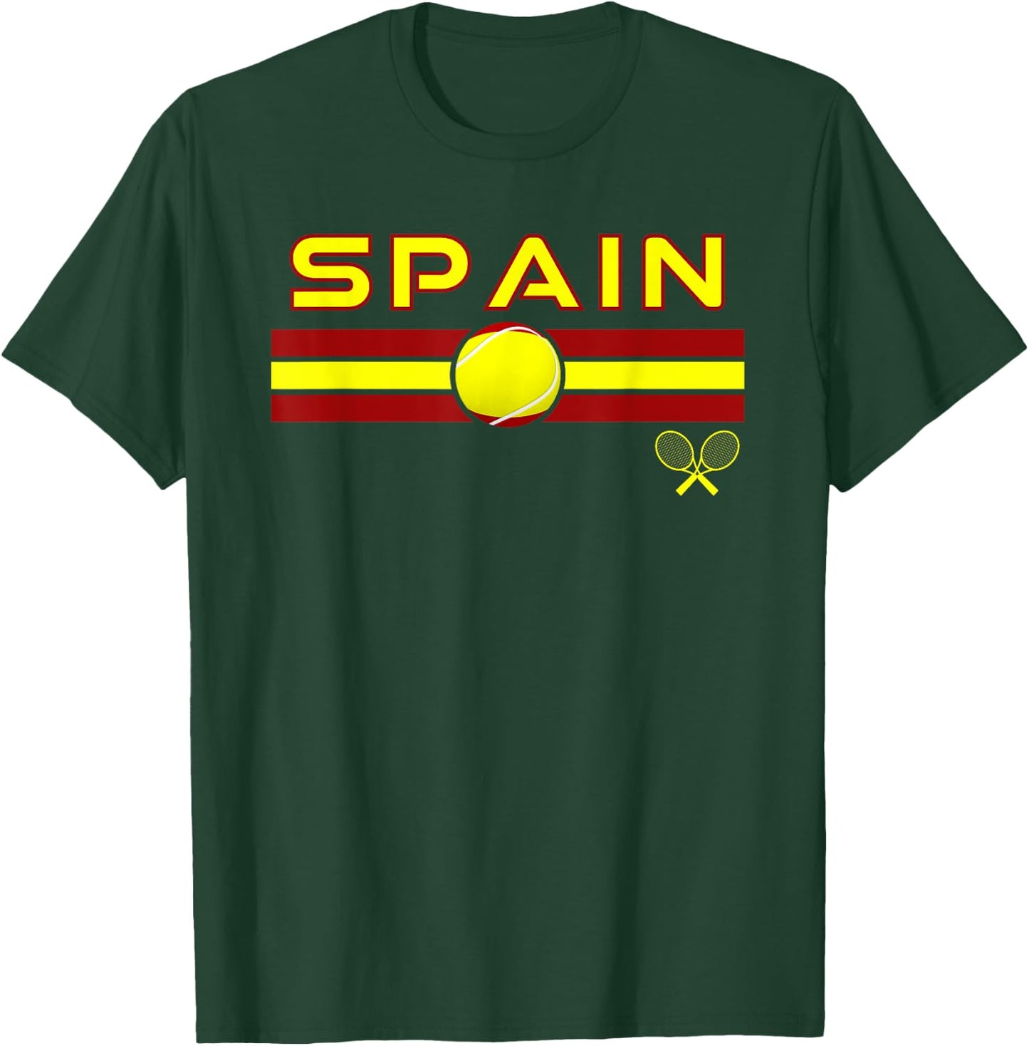 Spain Tennis Player Spainiard Sports Spain National Flag T-Shirt - T-Shirt | Forest