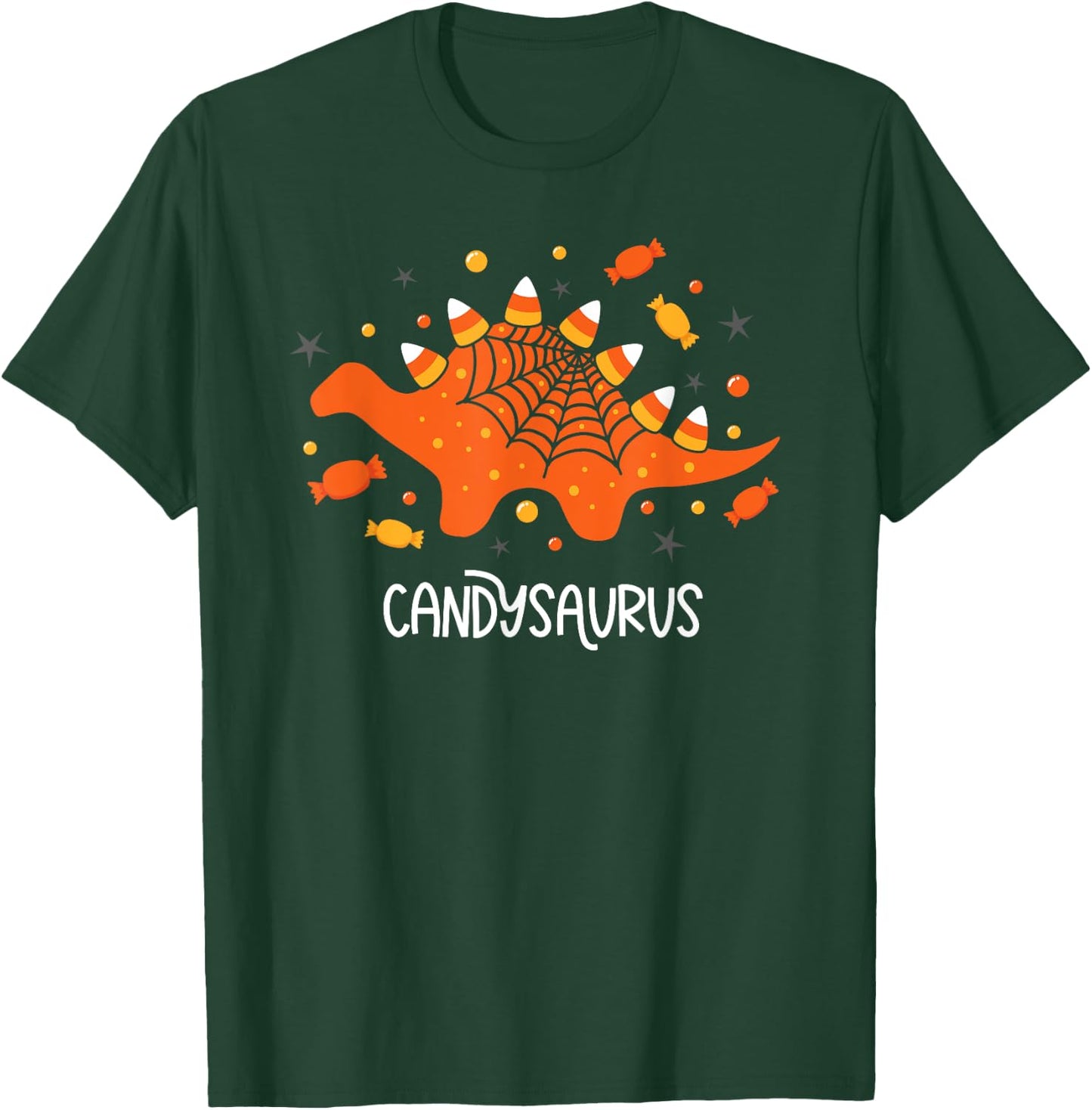 Funny Candy Corn Candy Saurus Dinosaur Halloween T-Shirt - T-Shirt | Forest