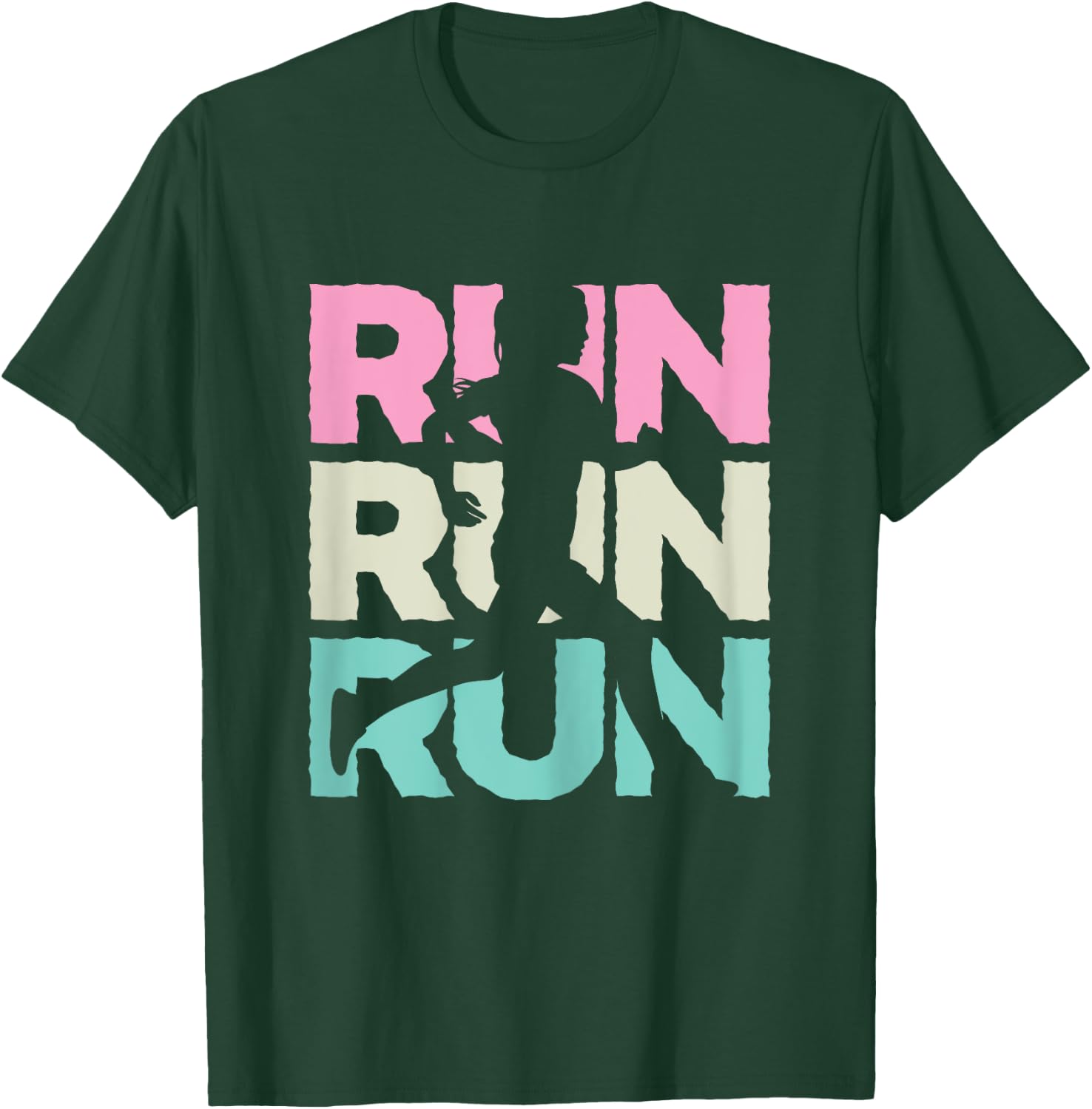 Retro RUN Runner Jogger Marathon Vintage for Girls Women T-Shirt - T-Shirt | Forest