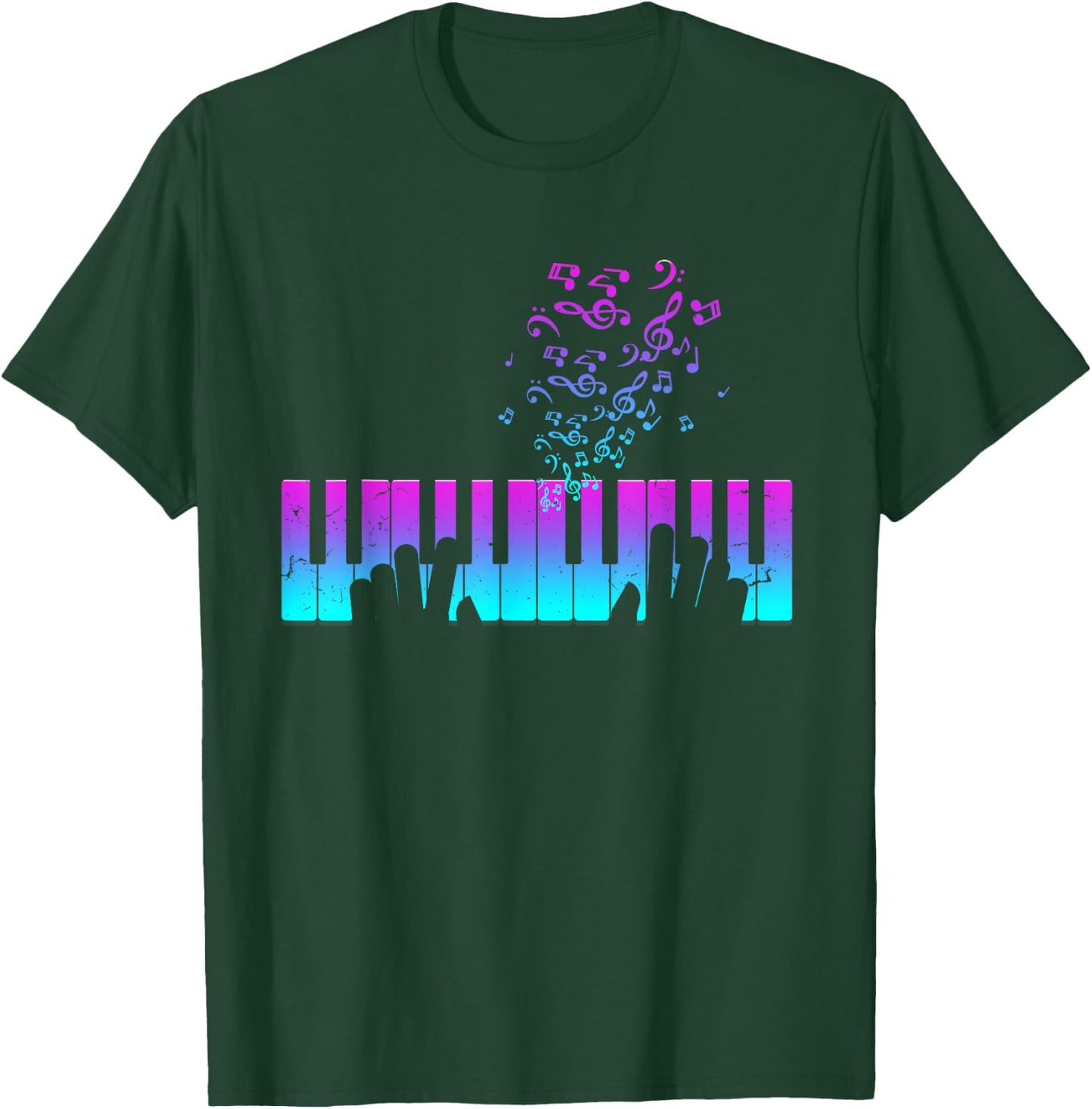 Piano player gift hands piano keyboard musician T-Shirt - T-Shirt | Forest