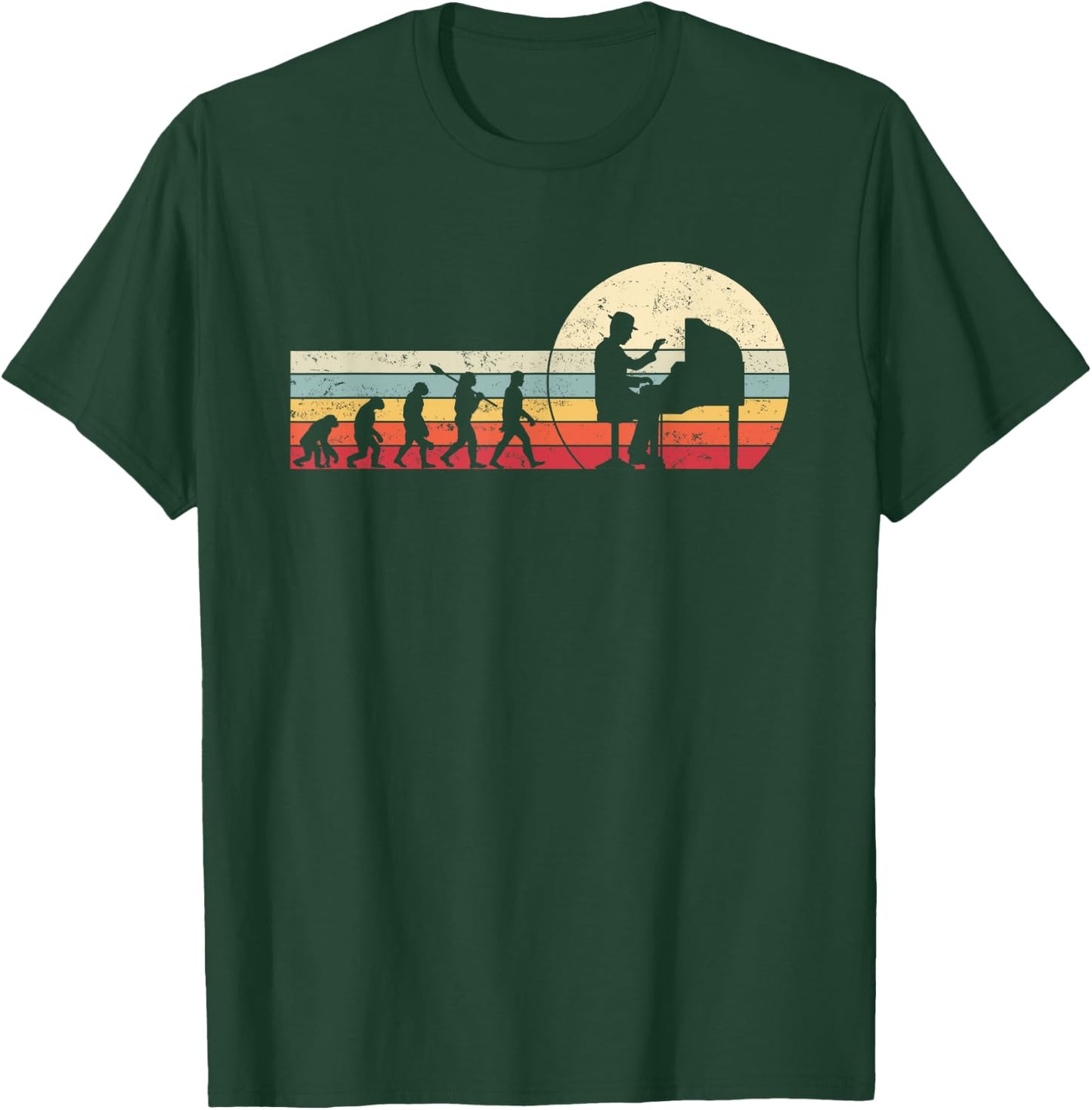 Vintage Retro Piano Evolution T-Shirt - T-Shirt | Forest