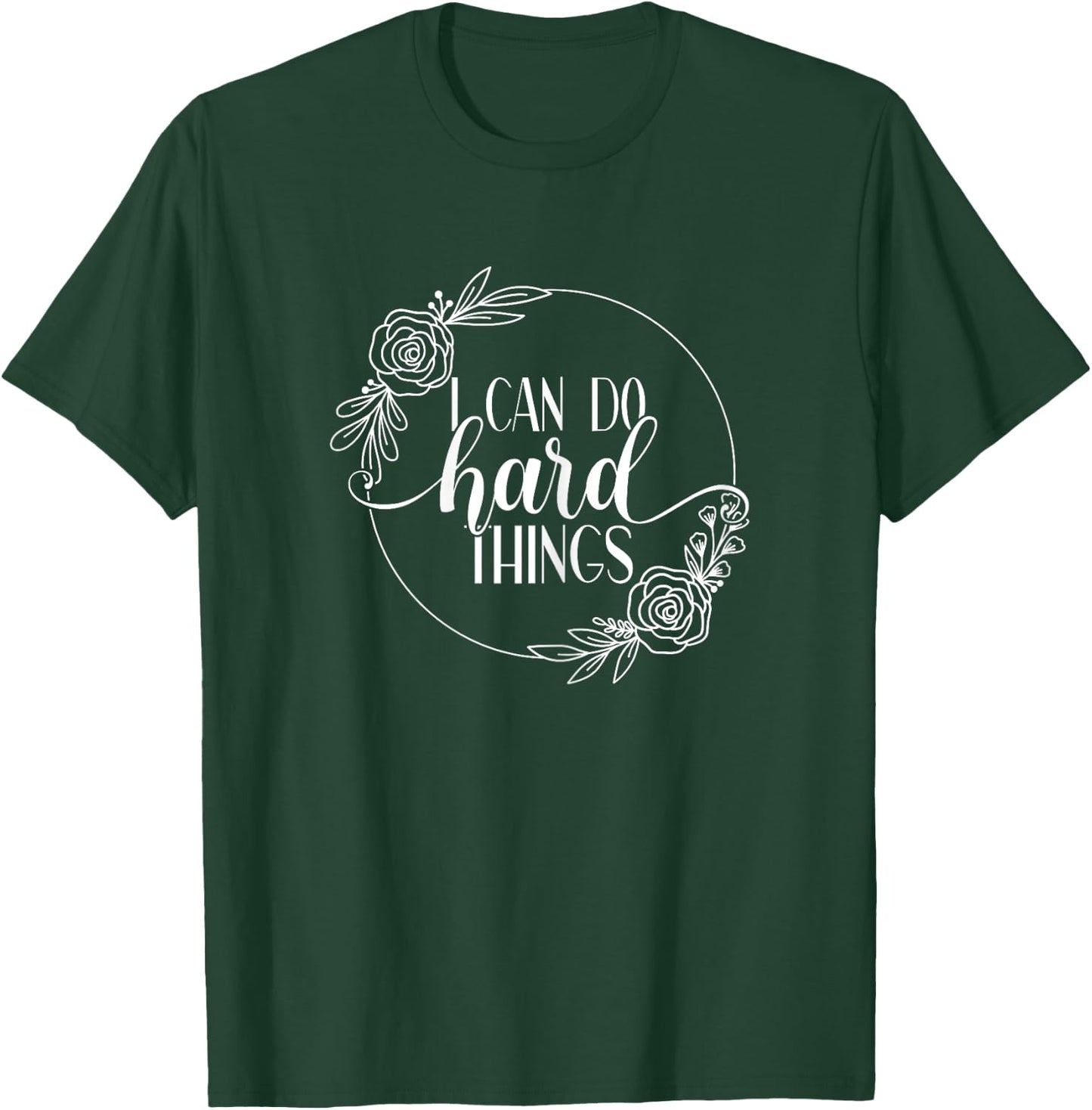 Mela Motivational Workout Designs I Can Do Hard Things Adult Gym Workout Motivation Black X-Small T-Shirt - T-Shirt | Forest