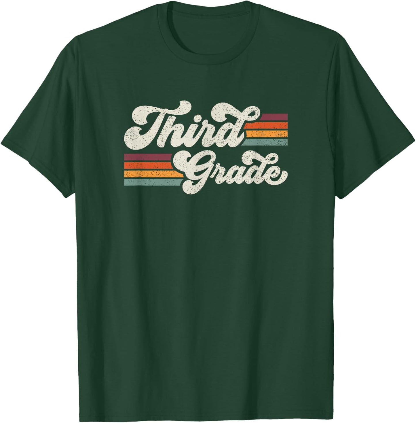 Retro Third Grade Teacher Back To School T-Shirt - T-Shirt | Forest