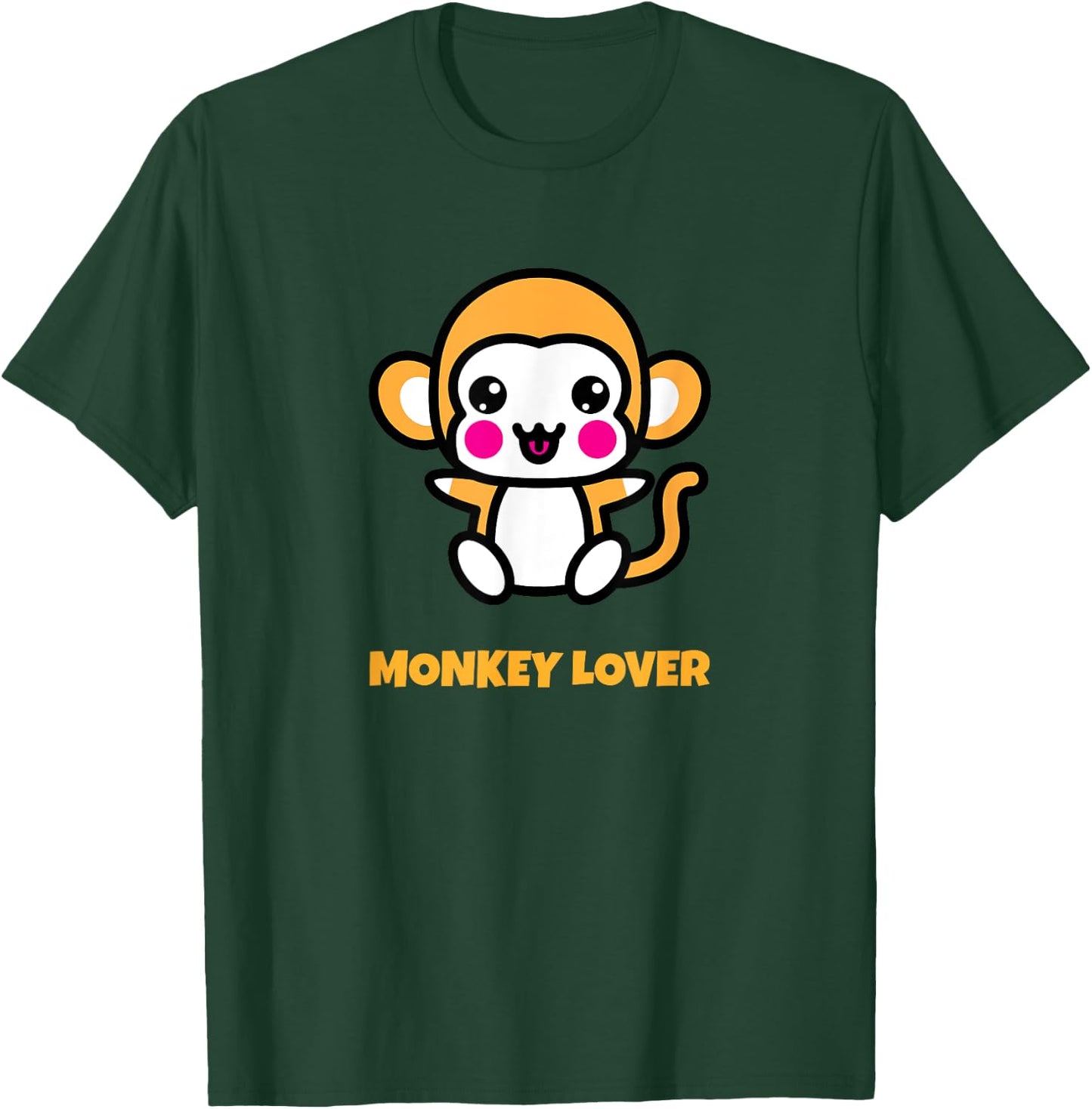 Cute Kawaii Monkey Anime Graphic Funny Animal Lover T-Shirt - T-Shirt | Forest