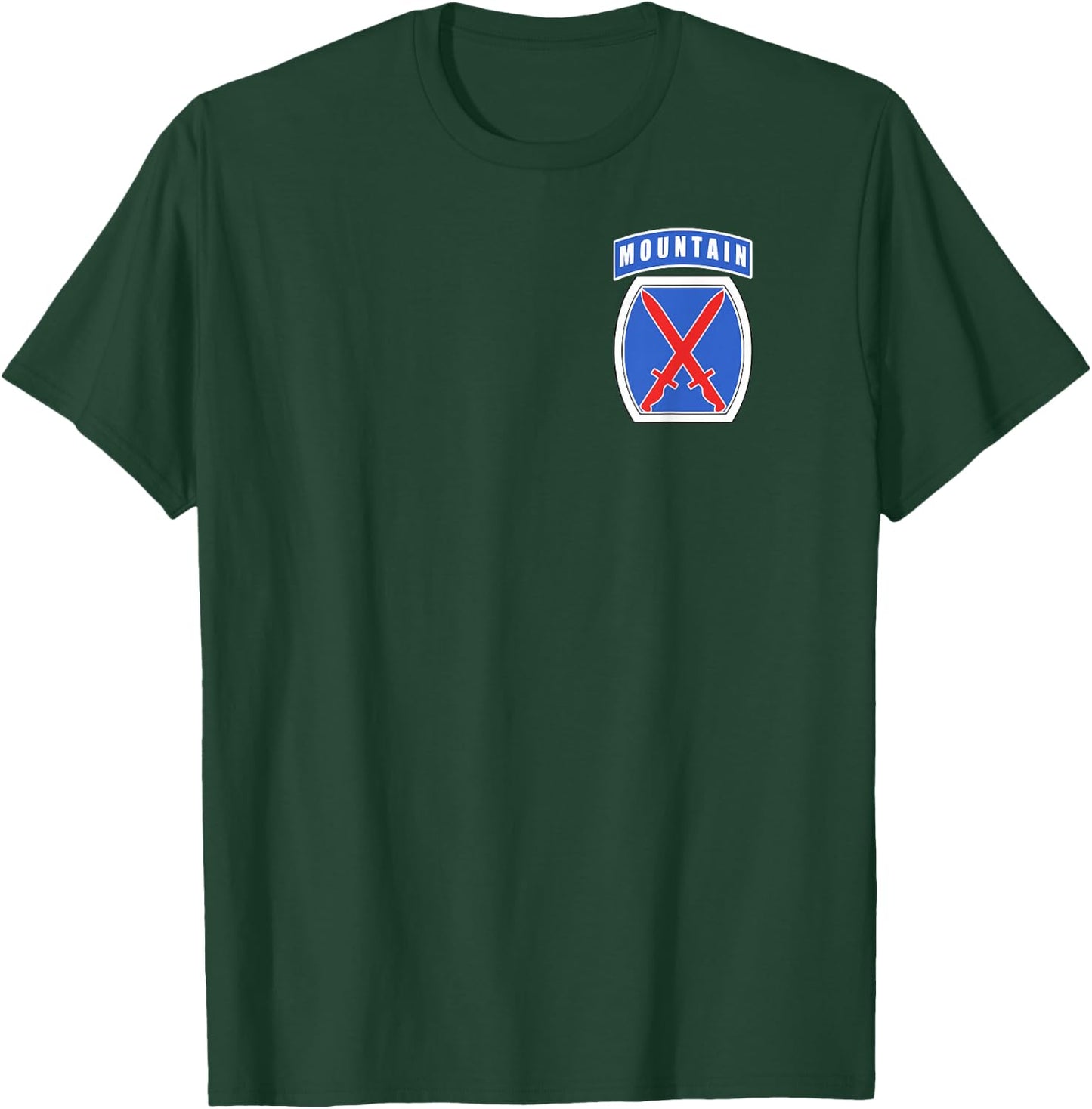 10th Mountain MTN Division Patch T-Shirt - T-Shirt | Forest