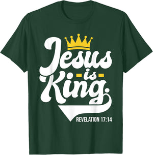 Jesus Is King Revelation 17:14 - Christian Religious Bible T-Shirt - T-Shirt | Forest