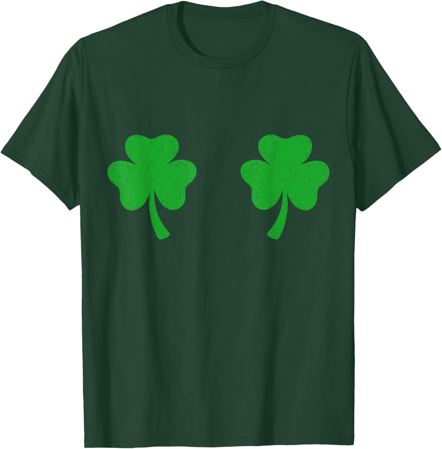 Shamrock Boobs Irish Boobies St Patricks Day Shirt T-Shirt - T-Shirt | Forest