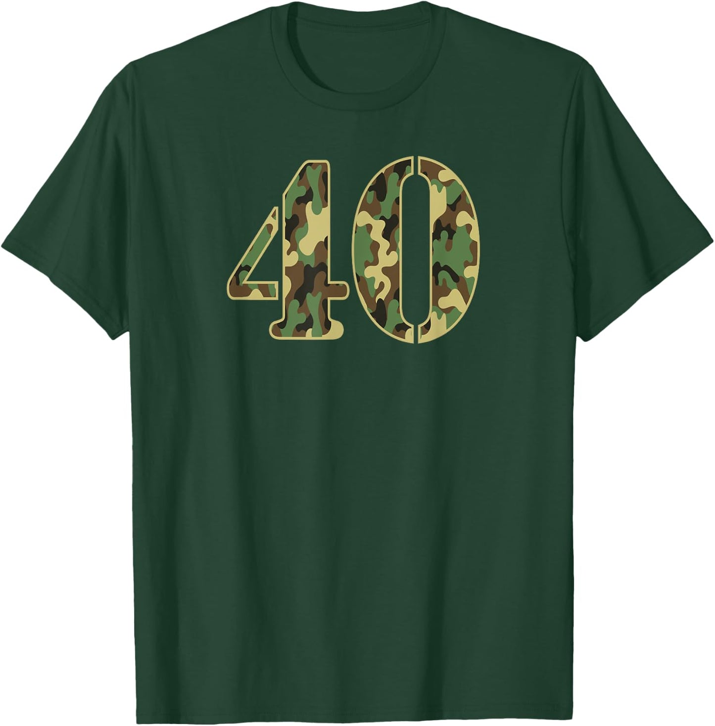 40th Birthday Soldier Number 40 Year Old Military Camo T-Shirt - T-Shirt | Forest