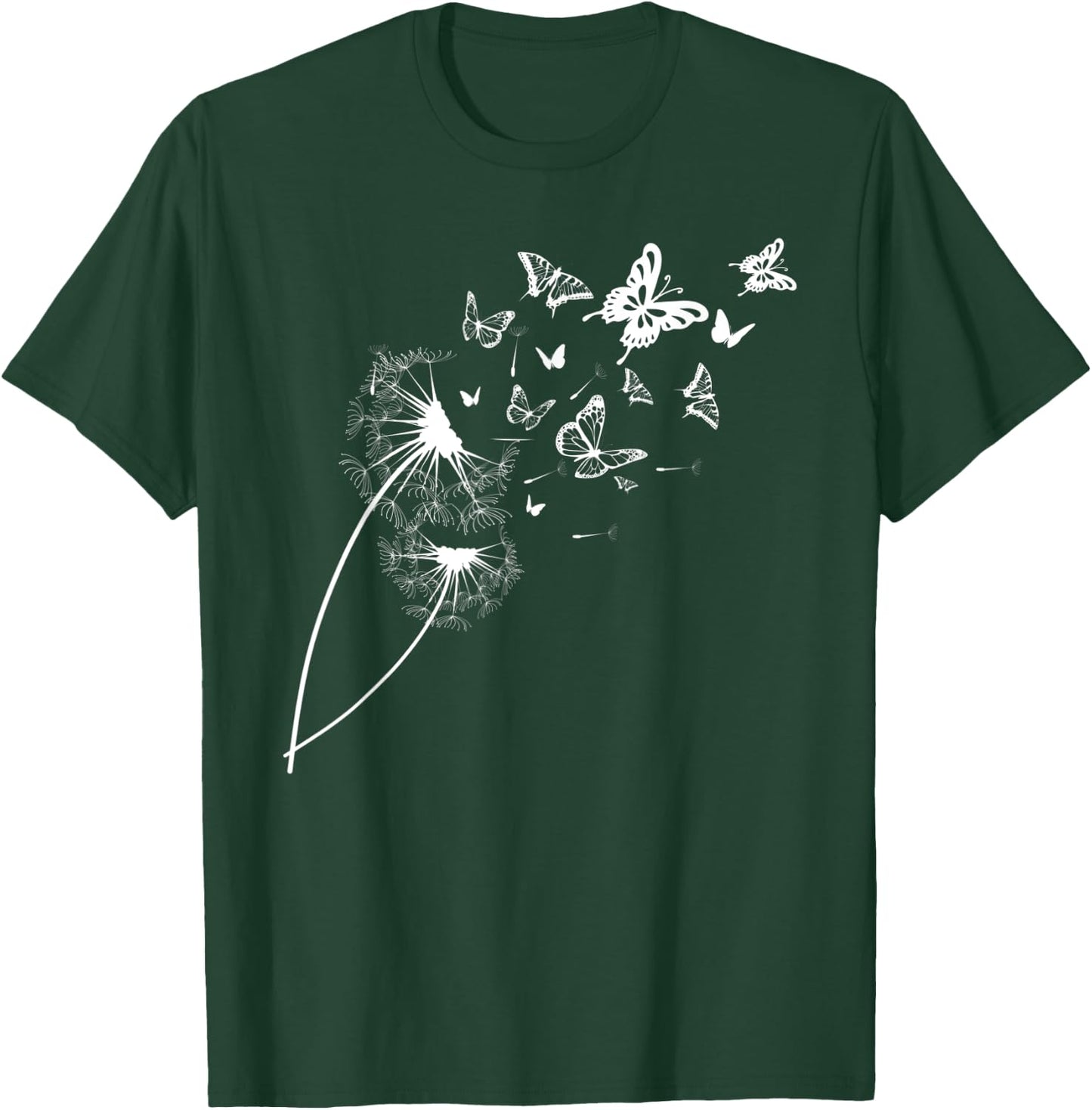 dandelion with butterflies in summer Men Women T-Shirt - T-Shirt | Forest