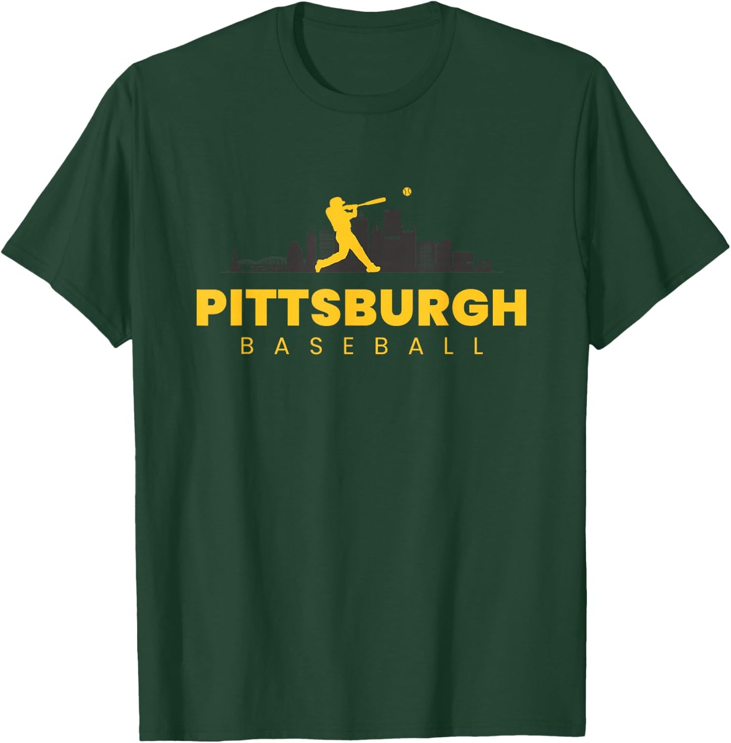 Pittsburgh Baseball Vintage Minimalist Retro Baseball Lover T-Shirt - T-Shirt | Forest