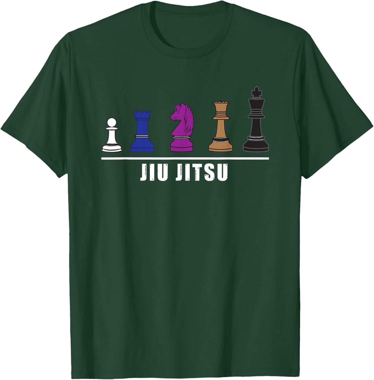 Funny BJJ Brazilian Jiu Jitsu Chess Belt Fighter MMA Gifts T-Shirt - T-Shirt | Forest