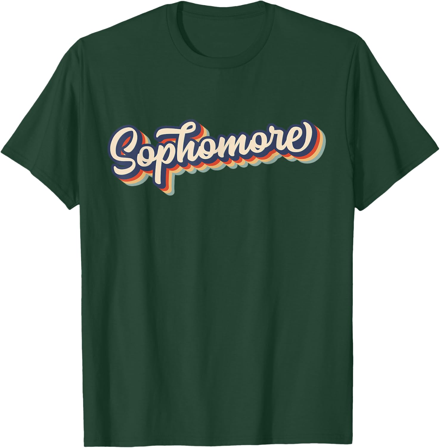 Sophomore Shirt Retro Stripe Grade 10 Sophomore T-Shirt - T-Shirt | Forest