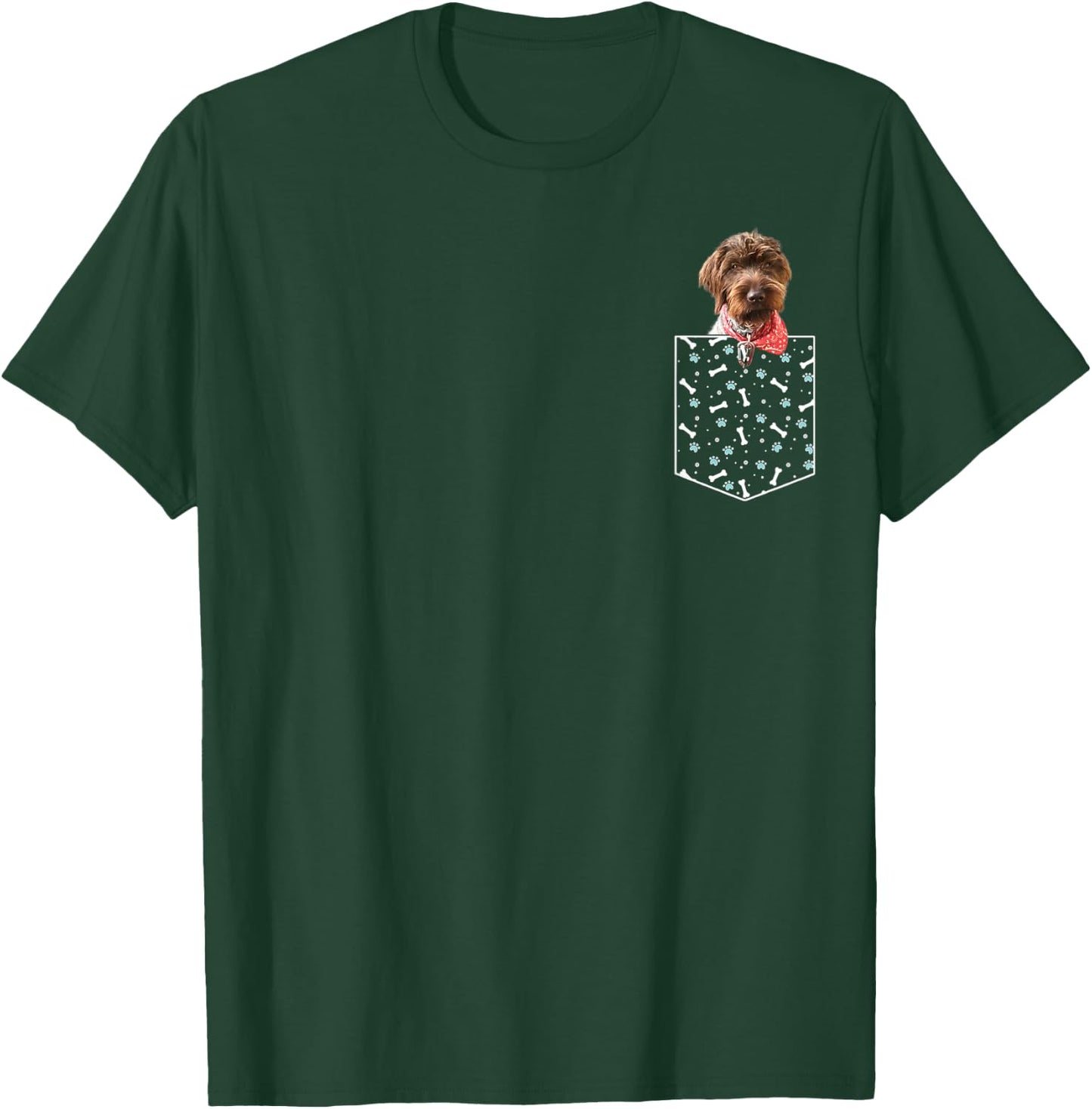 Labradoodle, Dog in a Pocket, Bones & Paws Men Women Kids T-Shirt - T-Shirt | Forest