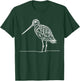 Line Art Bird & Ornithologist Marbled Godwit T-Shirt - T-Shirt | Forest