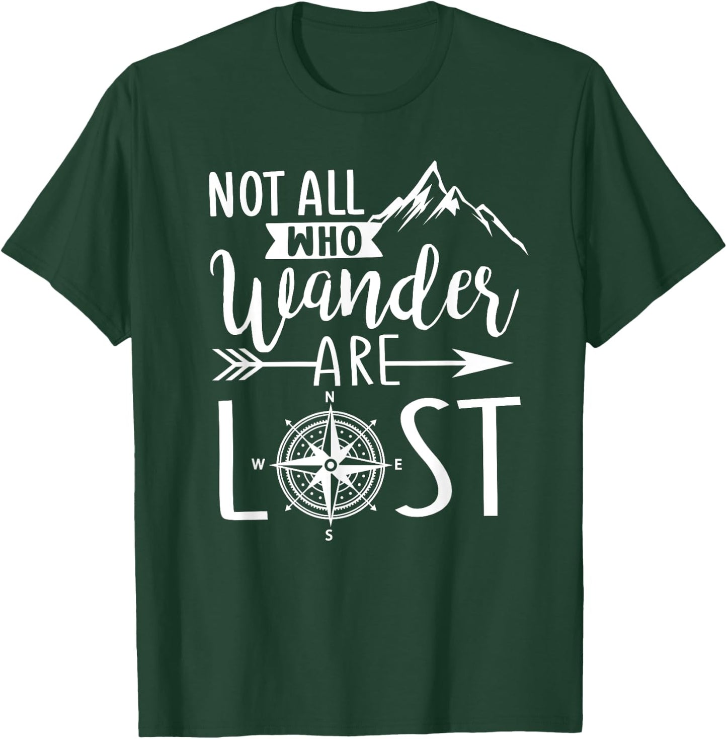 Not all who wonder are lost outdoors hiking mountain graphic T-Shirt - T-Shirt | Forest