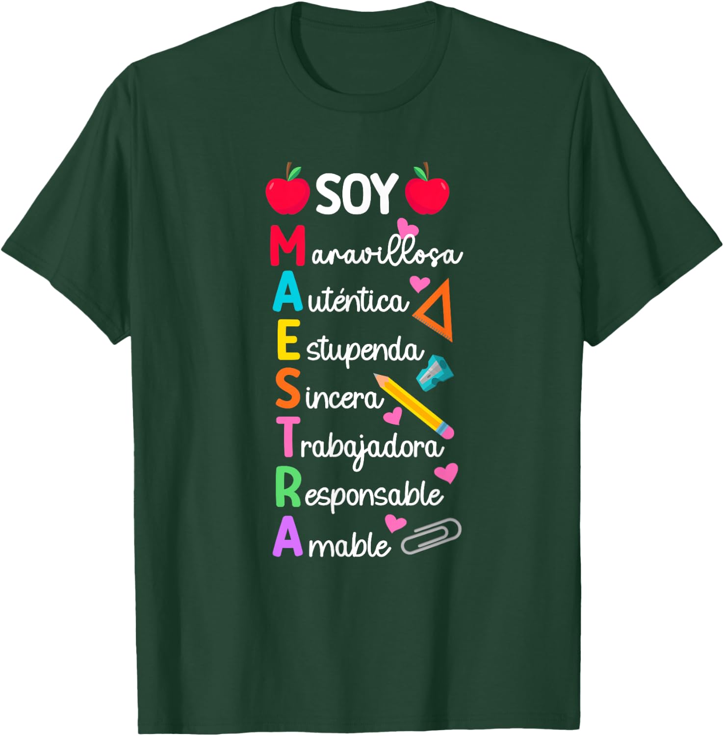 Soy Maestra De Español Spanish Teacher Bilingual Teacher T-Shirt - T-Shirt | Forest