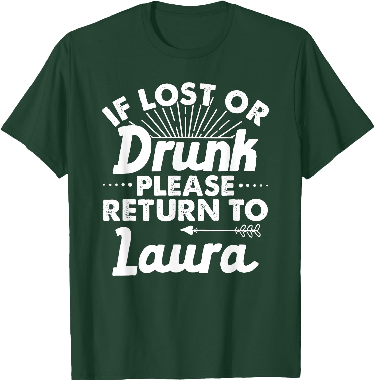 If Lost Or Drunk Please Return to Laura Gift Name Women T-Shirt - T-Shirt | Forest