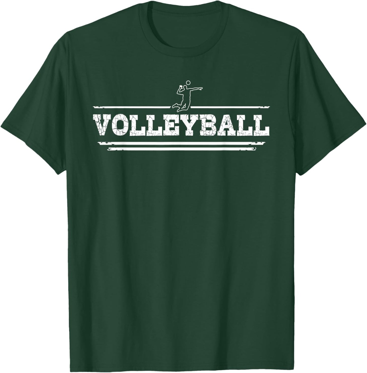 Distressed Look Volleyball Gift Volleyball Players T-Shirt - T-Shirt | Forest