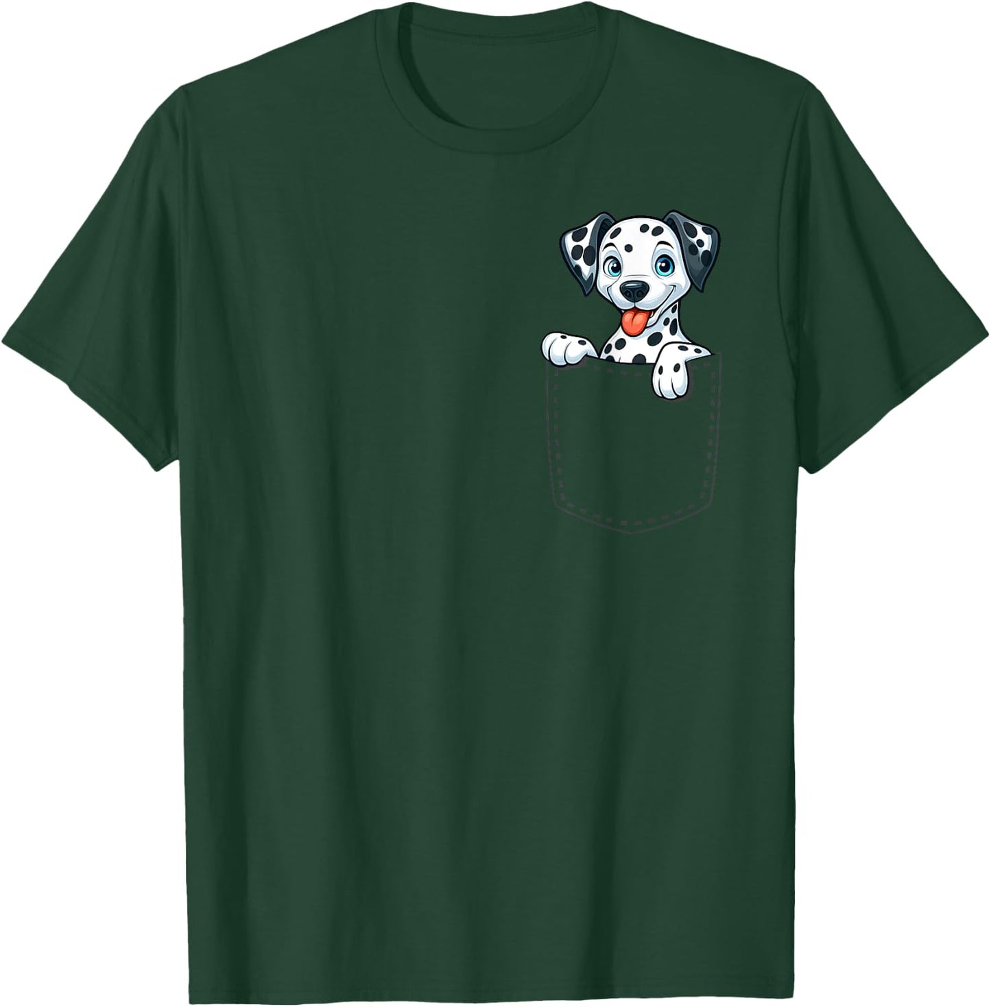 Playful Dalmatian in Pocket for Kids, Boys, Girls, Women T-Shirt - T-Shirt | Forest
