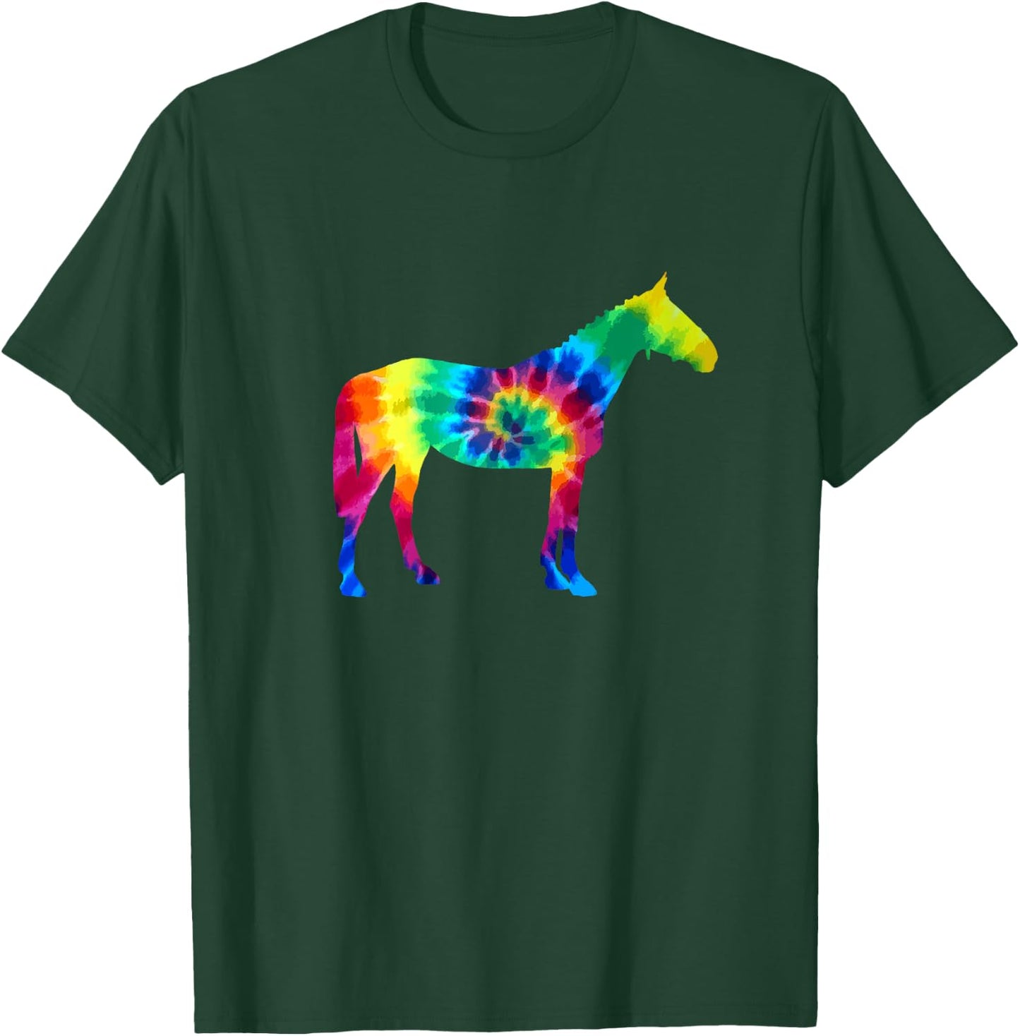 Horse Tie Dye Vintage Hippie Riding Rider Horses T-Shirt - T-Shirt | Forest