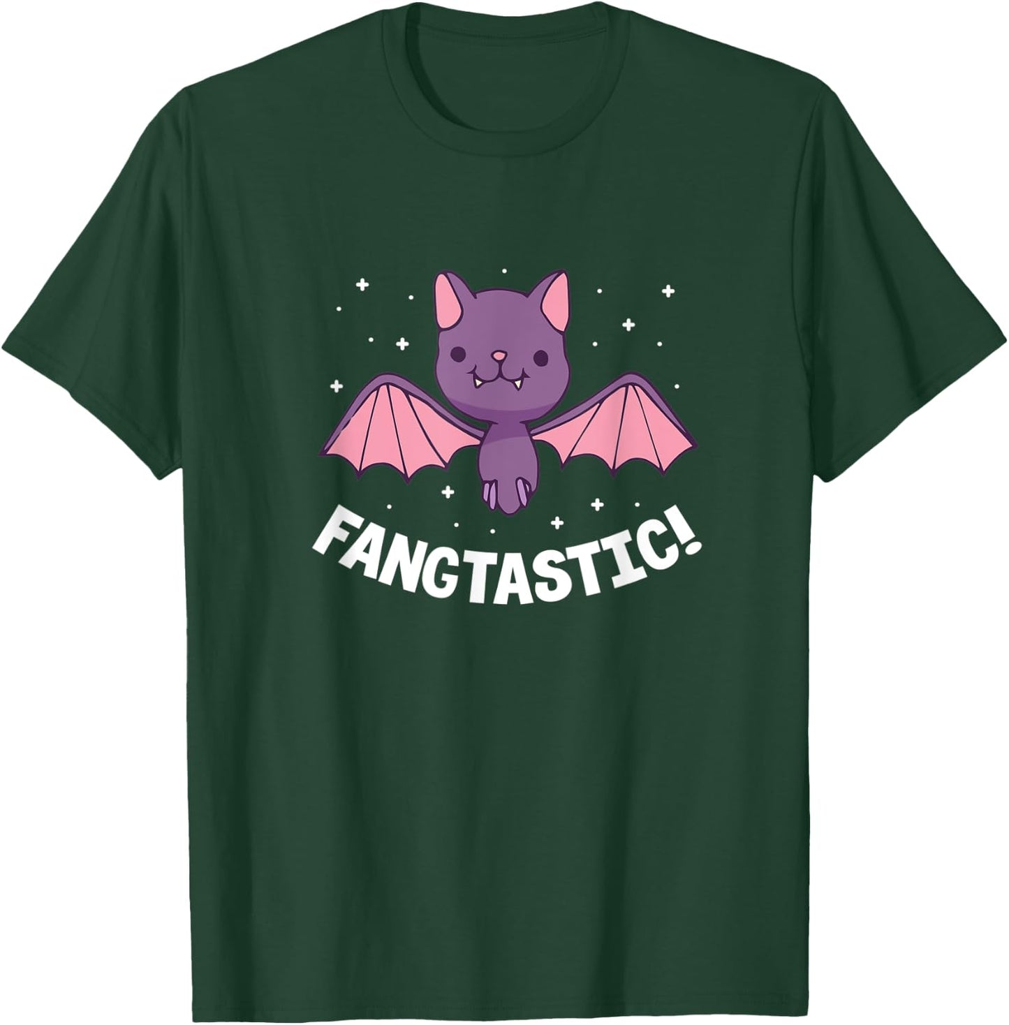Halloween Bat Fang Funny Fangtastic T-Shirt - T-Shirt | Forest