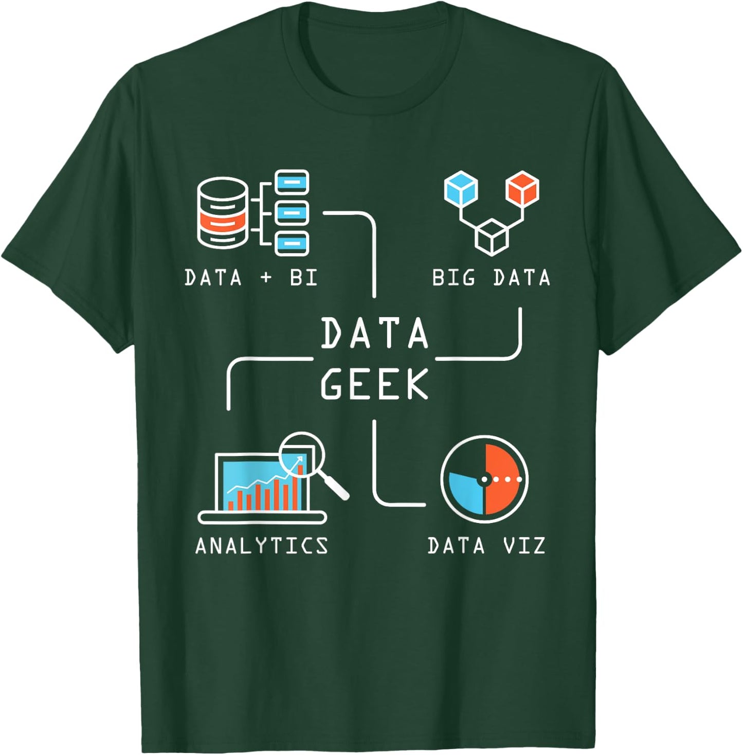 Data Geek Information Analyst Gift Software Data T-Shirt - T-Shirt | Forest
