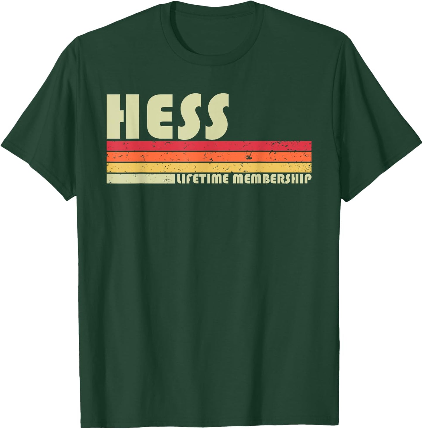 HESS Surname Funny Retro Vintage 80s 90s Birthday Reunion T-Shirt - T-Shirt | Forest