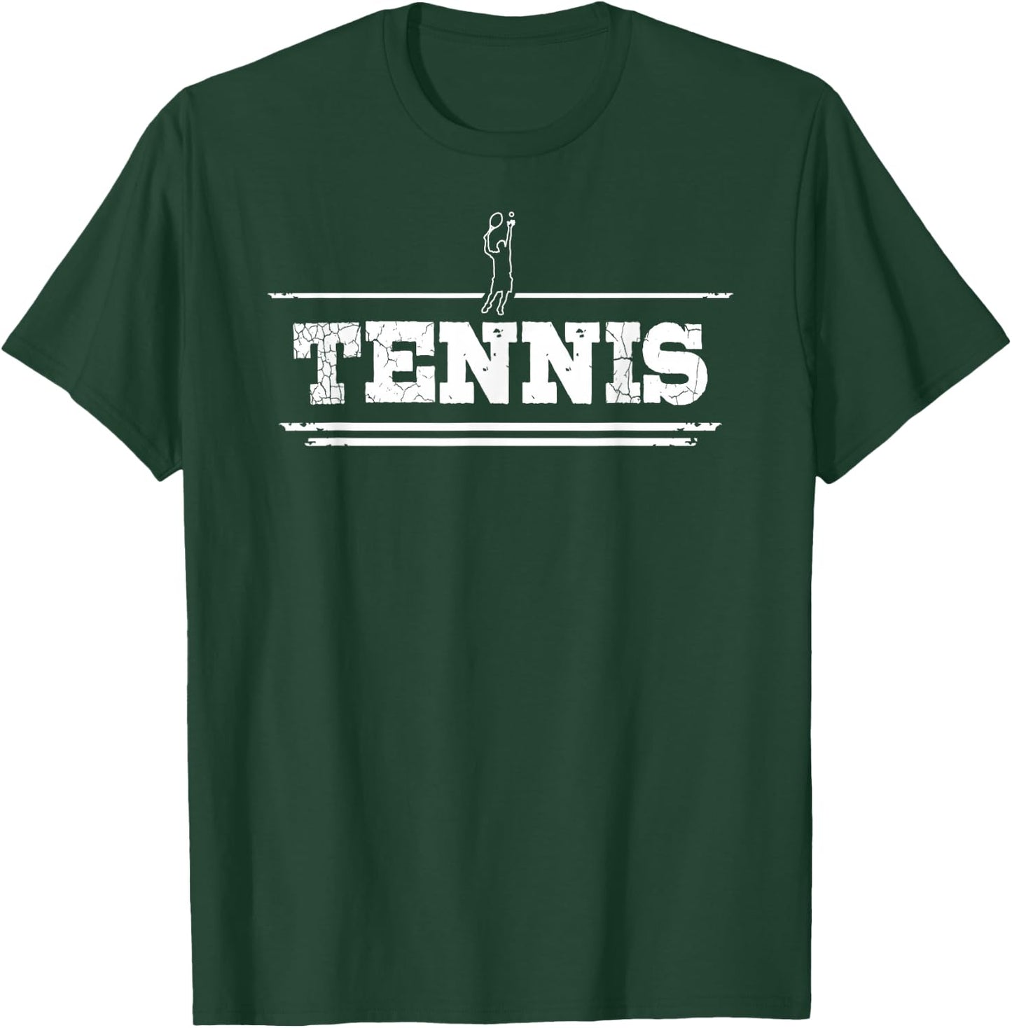 Distressed Look Tennis Gift Tennis Players T-Shirt - T-Shirt | Forest