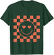 Youth Checkered Retro Valentine Smile Face T-Shirt - T-Shirt | Forest