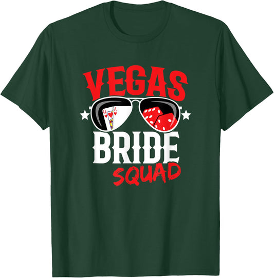 Vegas Bachelorette Party - Married in Vegas - Bride Squad T-Shirt - T-Shirt | Forest
