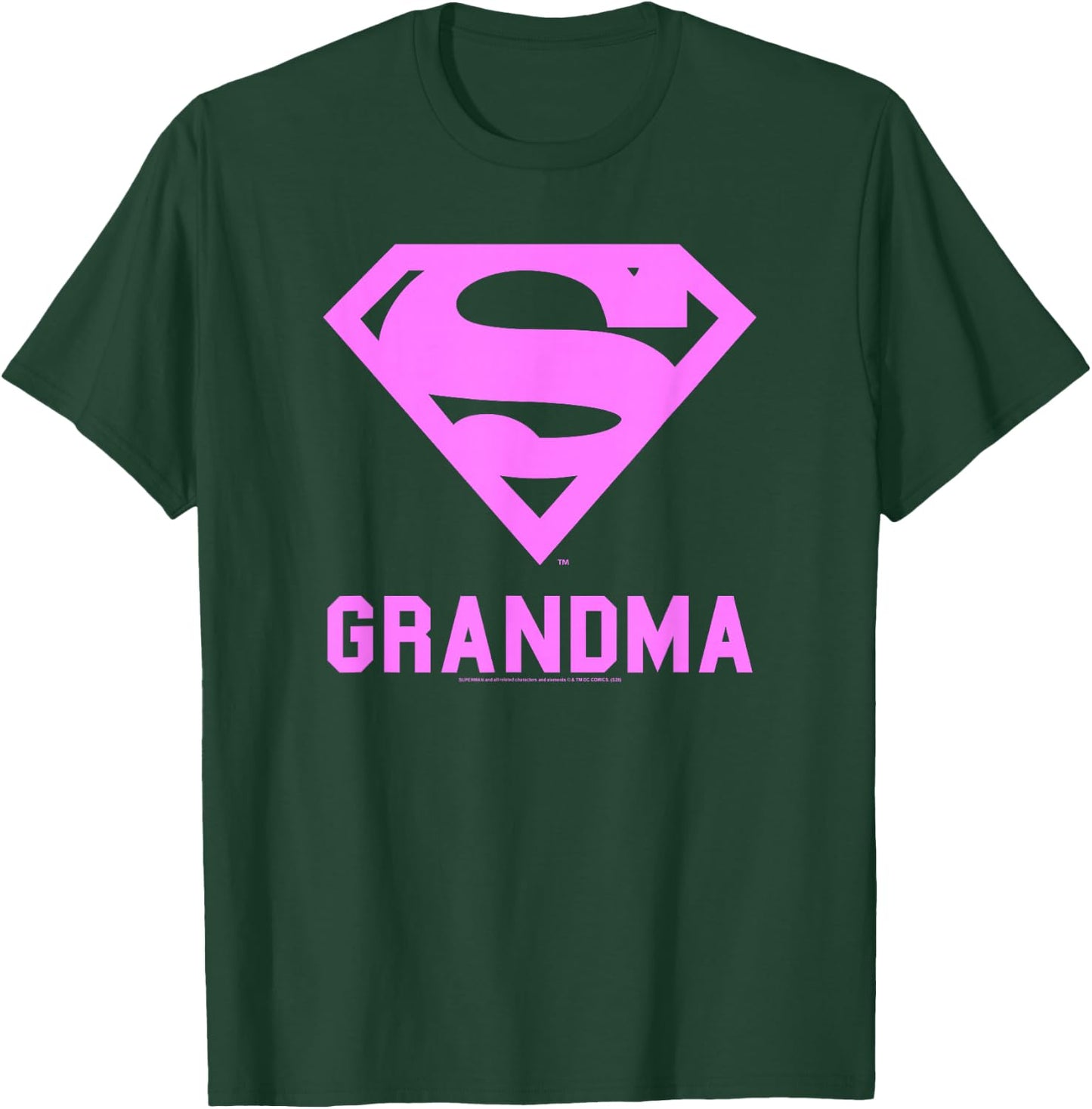 DC Comics Superman Pink Super Grandma Chest Logo T-Shirt - T-Shirt | Forest