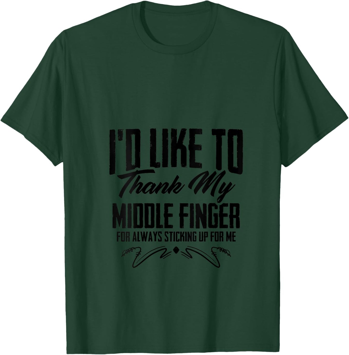 I'd Like To Thank My Middle Finger Funny Sarcastic Gift V-Neck T-Shirt - T-Shirt | Forest