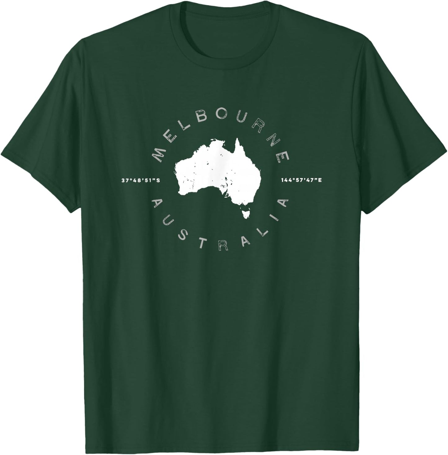 Melbourne Australia Retro Vintage Graphic T-Shirt - T-Shirt | Forest