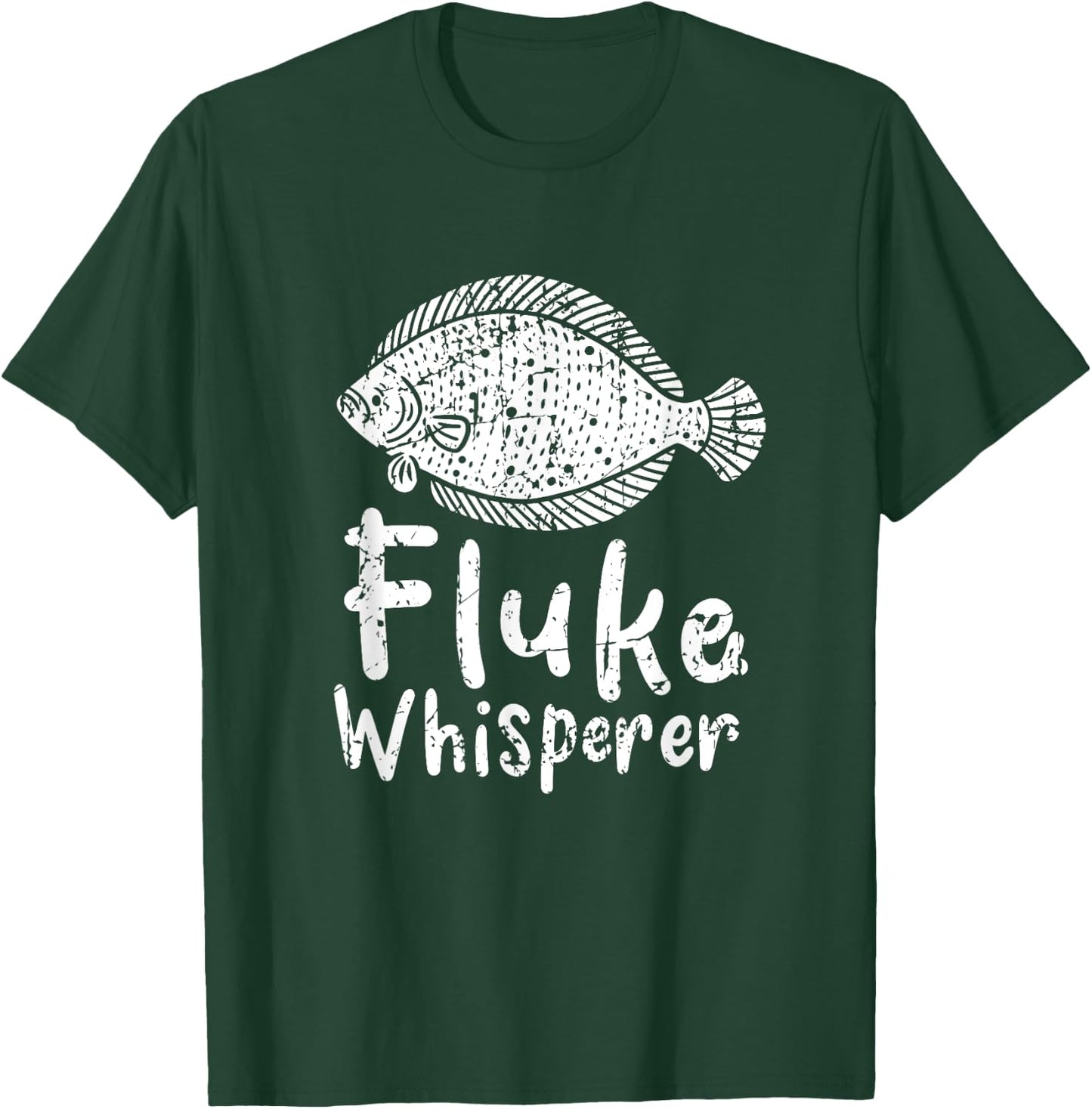 Fluke Whisperer - Fluke Fishing Outfit for Anglers Fishermen T-Shirt - T-Shirt | Forest