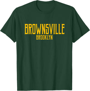 Brownsville Brooklyn Text Amber Print T-Shirt - T-Shirt | Forest