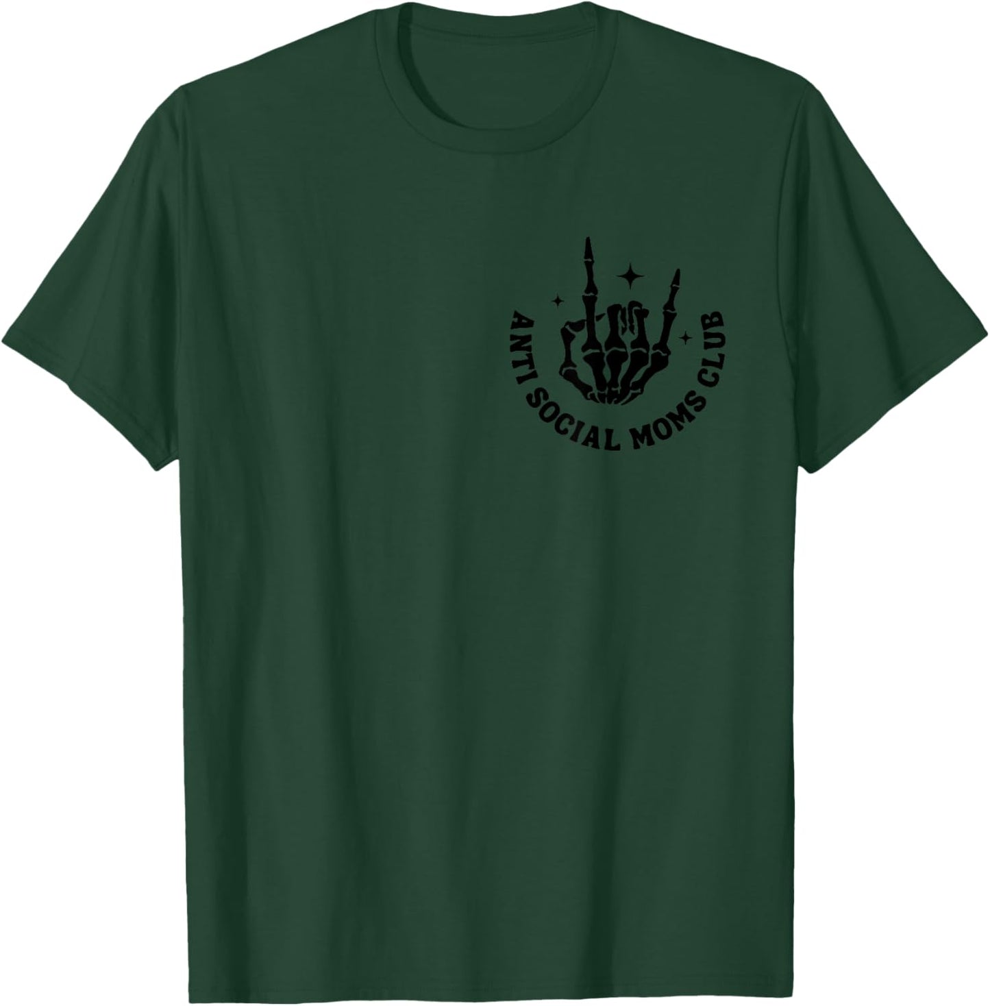 Anti Social Moms Club Groovy Funny Mom Life Mama Anxiety T-Shirt - T-Shirt | Forest