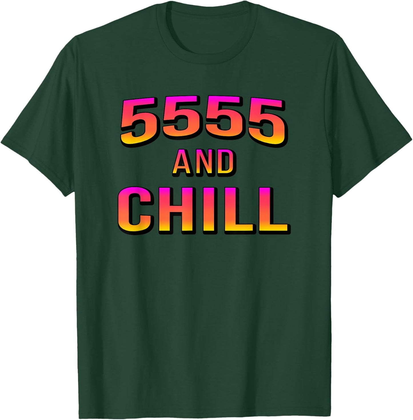 5555 And Chill HEX Crypto Stake Cryptocurrency Investor T-Shirt - T-Shirt | Forest